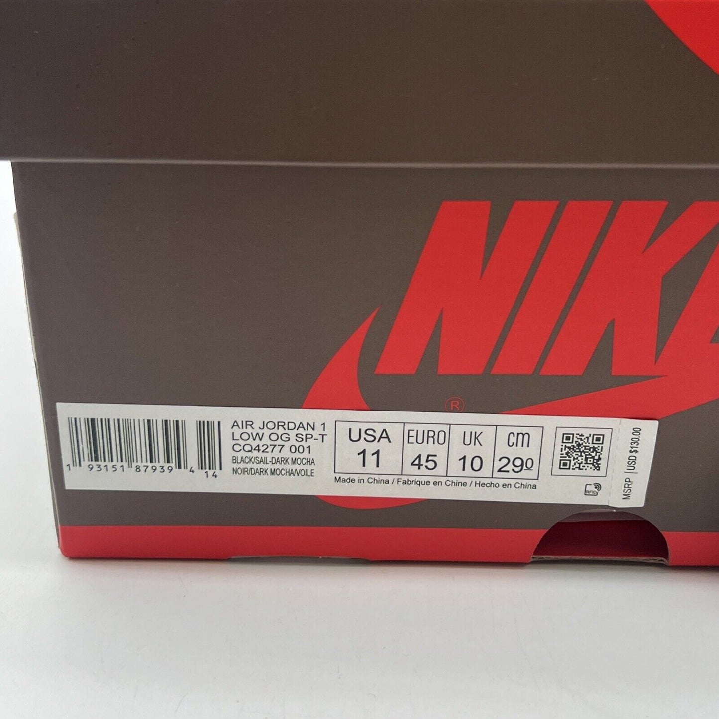 Size 11 - Air Jordan 1 x Travis Scott Low Mocha (CQ4277-001)