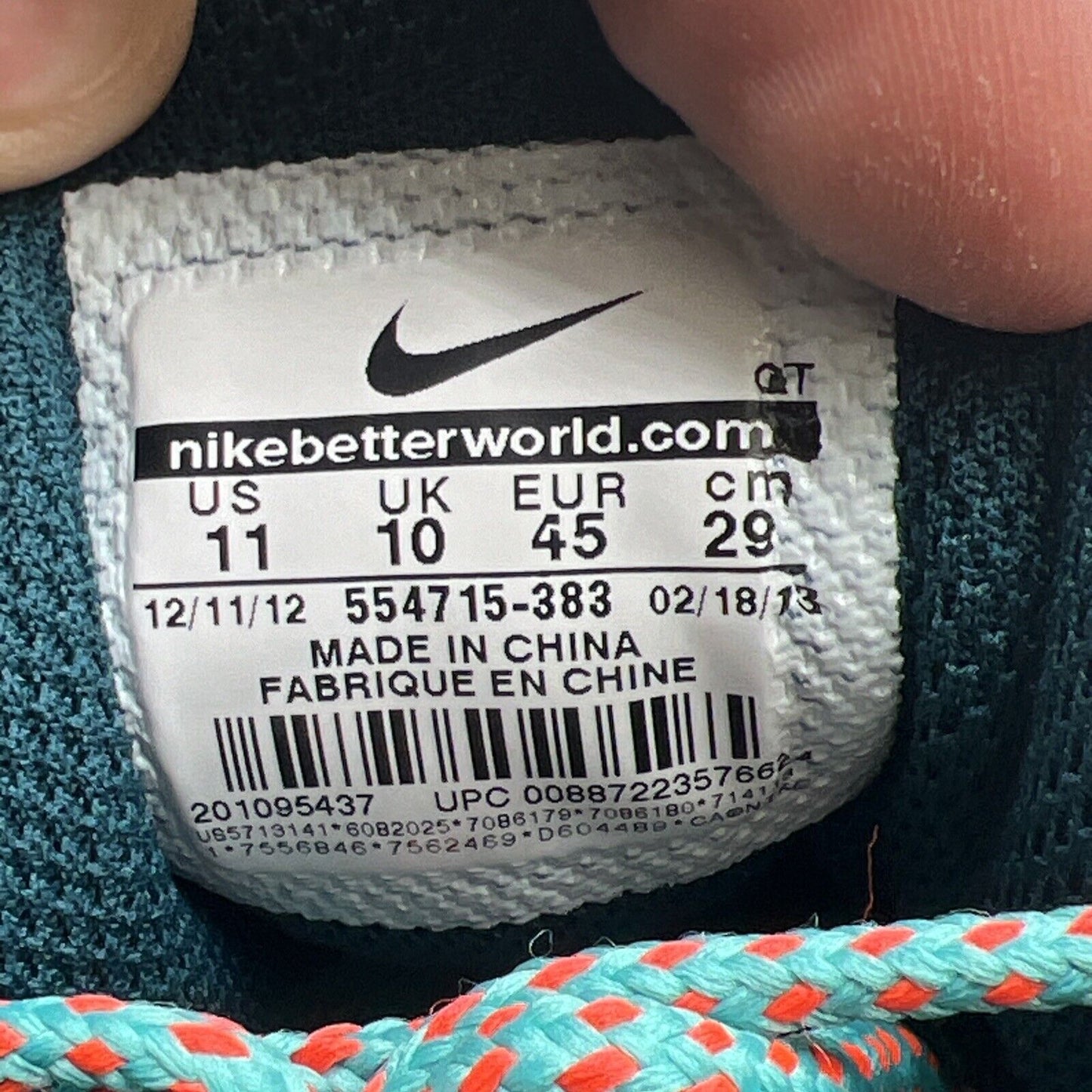 Size 11 - Nike Air Max 95 Dynamic Flywire Multicolor Green Suede (554715-383)