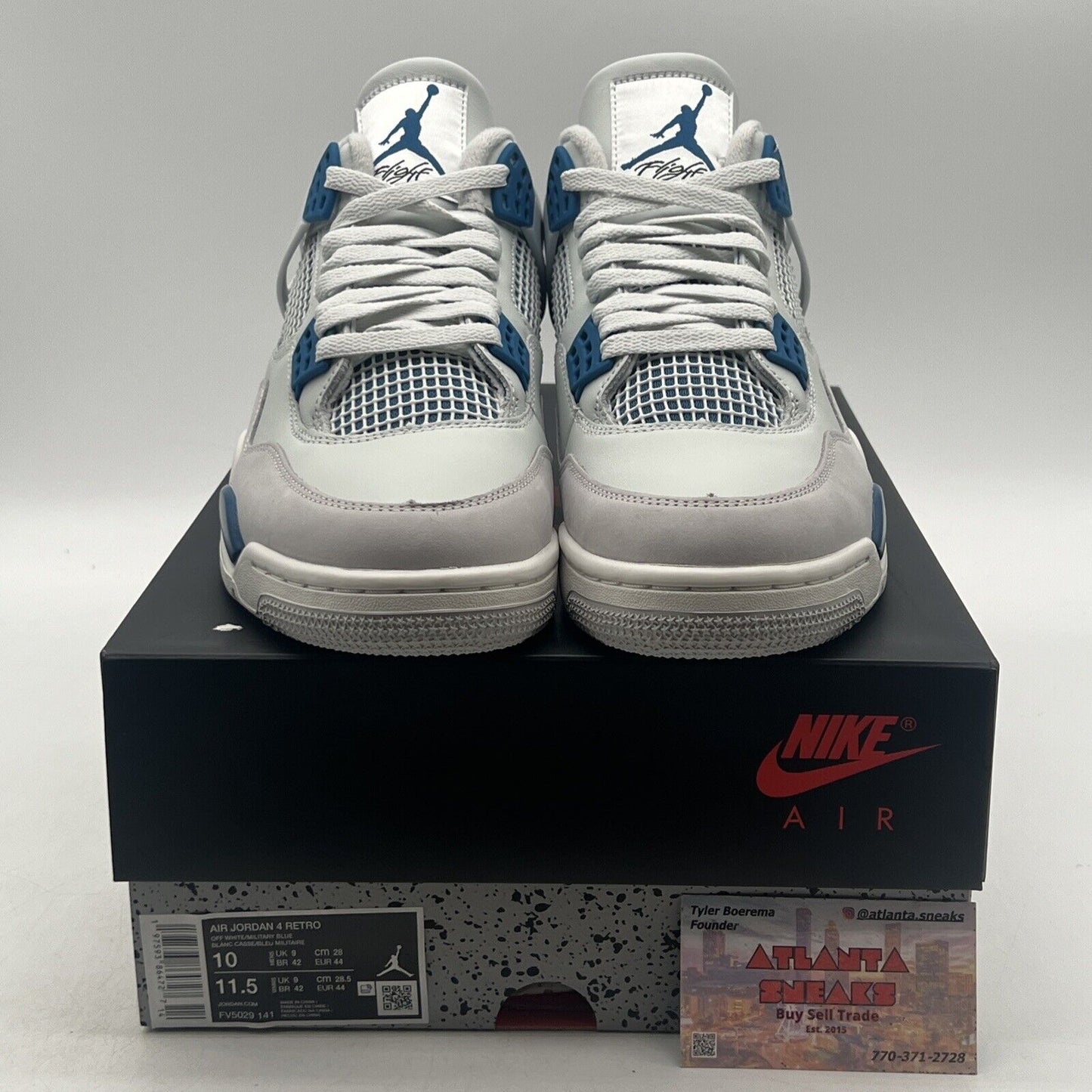 Size 10 - Air Jordan 4 Retro 2024 Military Blue White Leather Suede (FV5029-141)