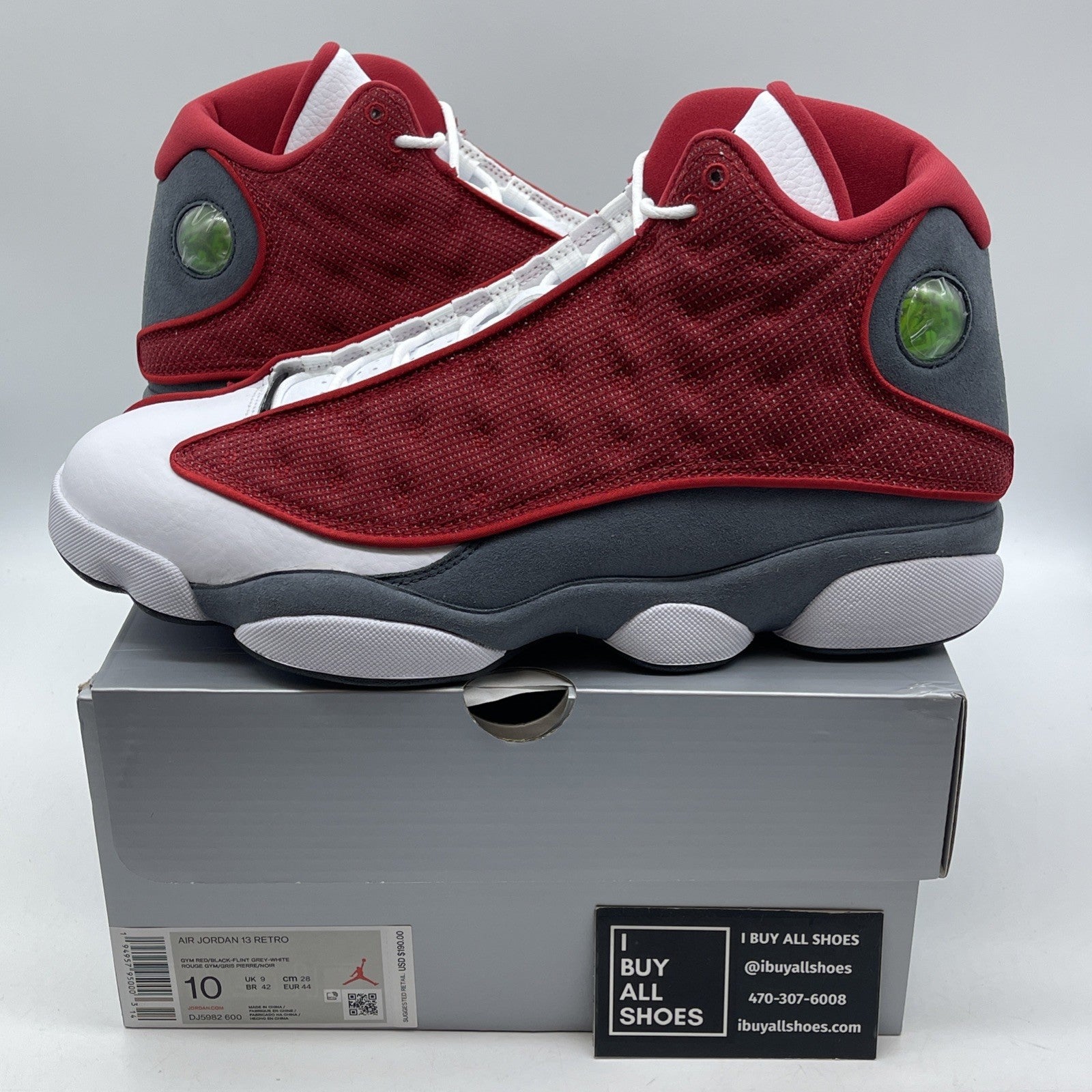 Size 10 - Jordan 13 Red White Grey Suede (DJ5982600)