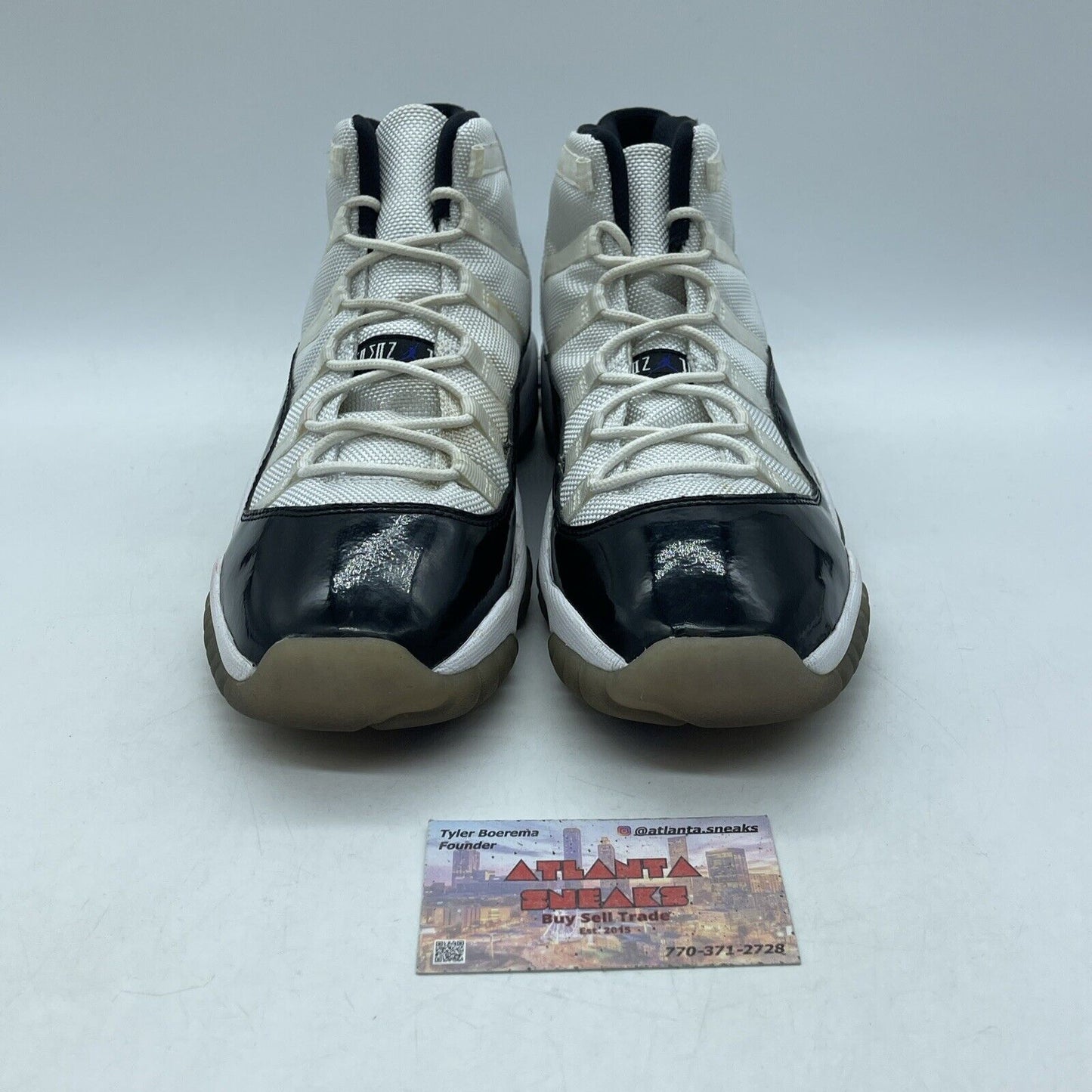 Size 7Y - Jordan 11 Retro Concord 2011 Black White Leather Suede (378038-107)