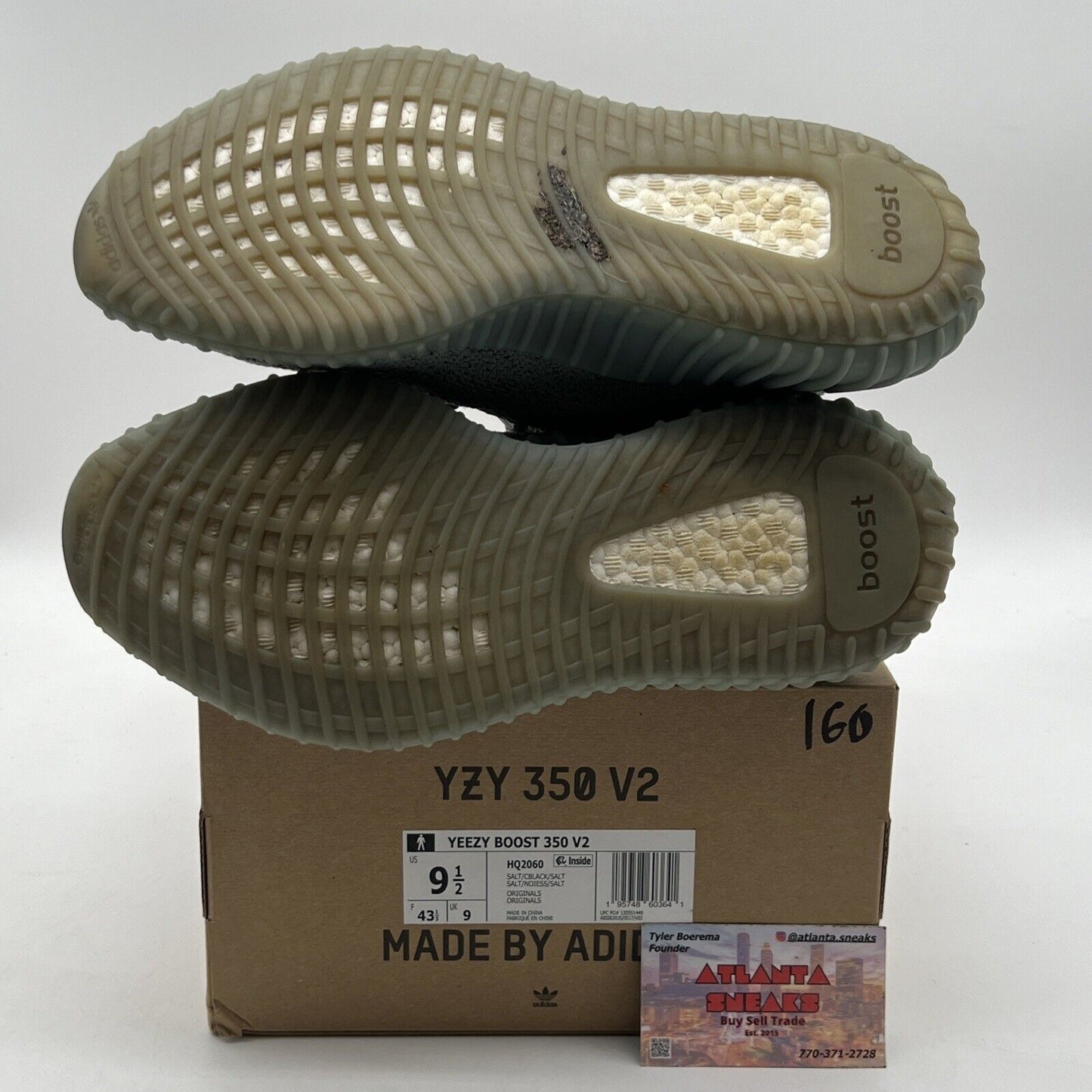 Size 9.5 - Yeezy Boost 350 V2 Salt Black (HQ2060)