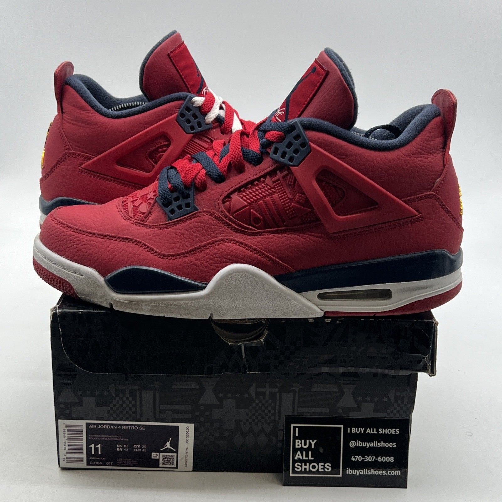 Size 11 - Air Jordan 4 Retro FIBA (CL1184-617)