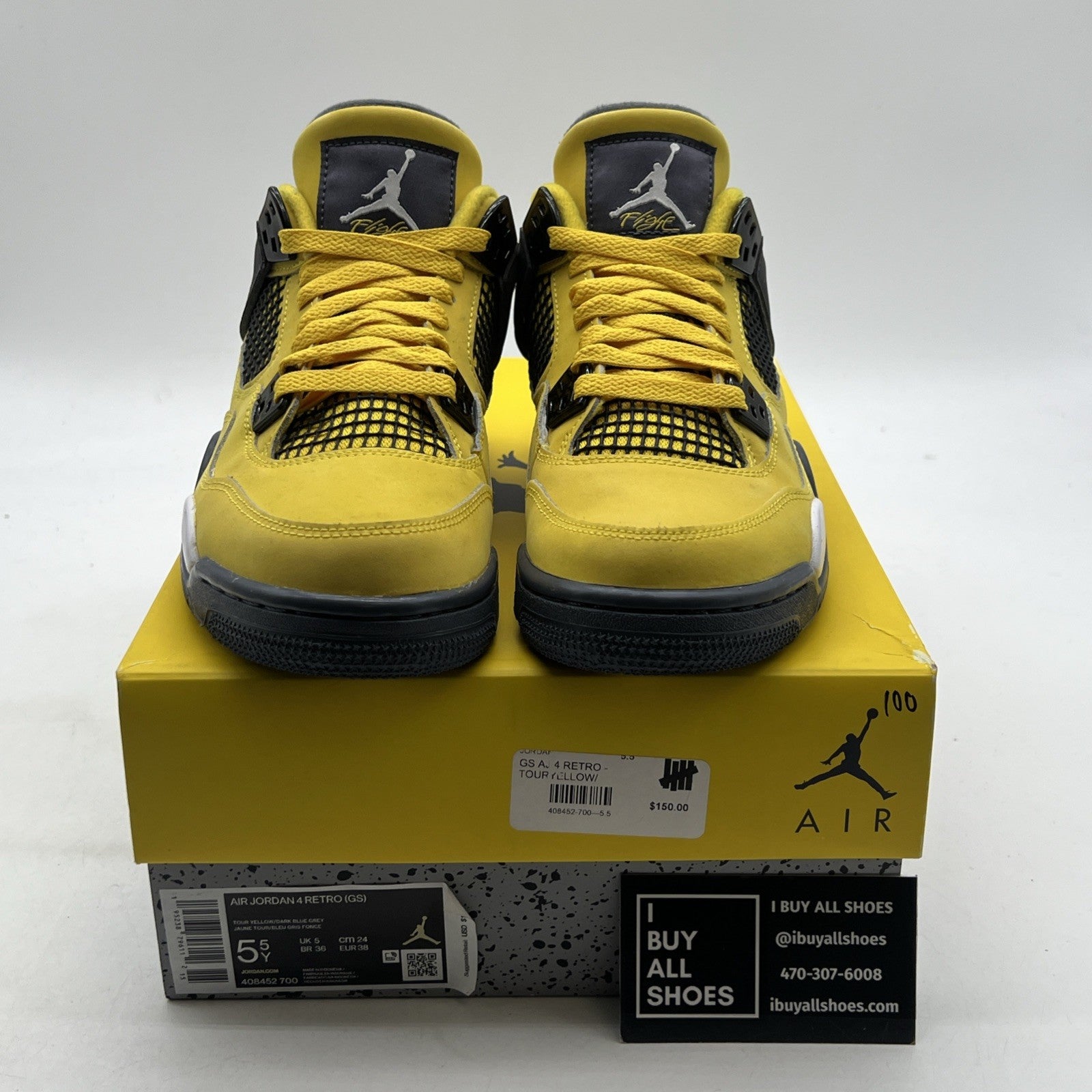 Size 5.5 - Air Jordan 4 Retro GS Tour Yellow 2021 - (408452-700)