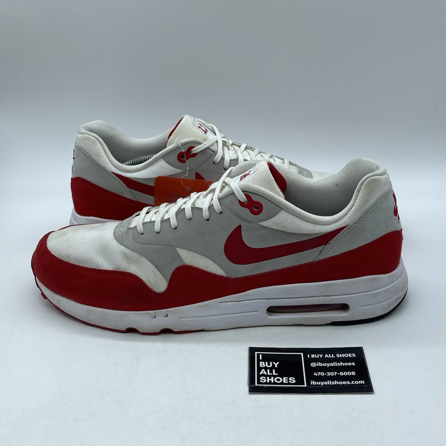 Size 14 - Nike Air Max 1 Ultra 2.0 Air Max Day Grey Red Suede (908091-100)
