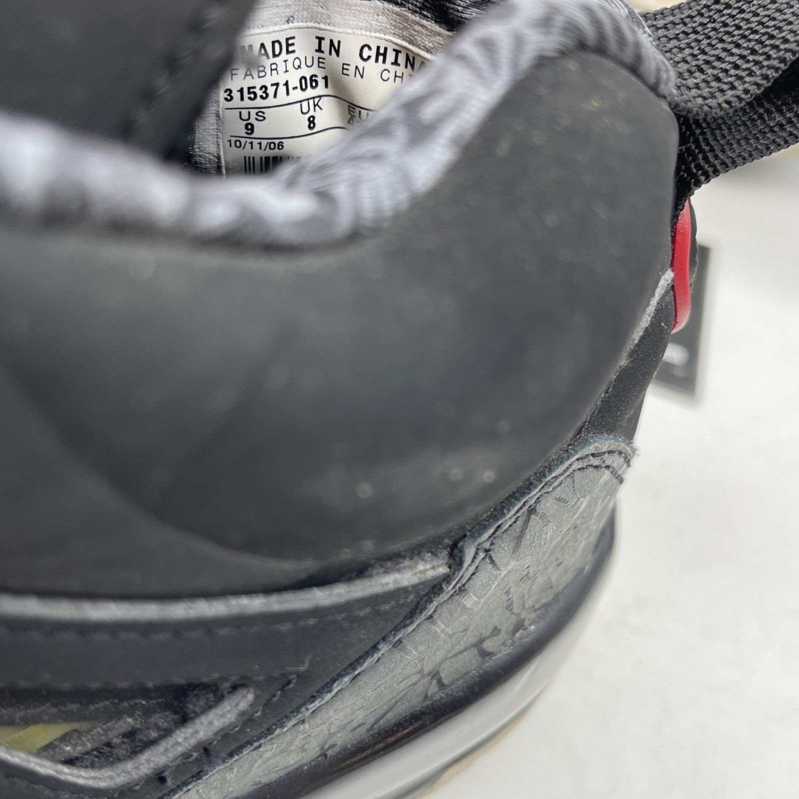 Size 9 - Jordan Spizike 2007 OG Black Grey  Red Suede Leather (315371-061)
