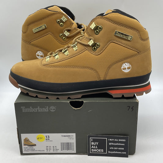 Size 13 - Timberland Men's Euro Hiker Wheat Leather Hiking Boots (A2GD9)