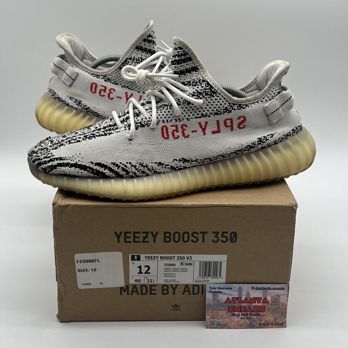 Size 12 - adidas Yeezy Boost 350 V2 Low Zebra White Red White Kanye Boost Red Og