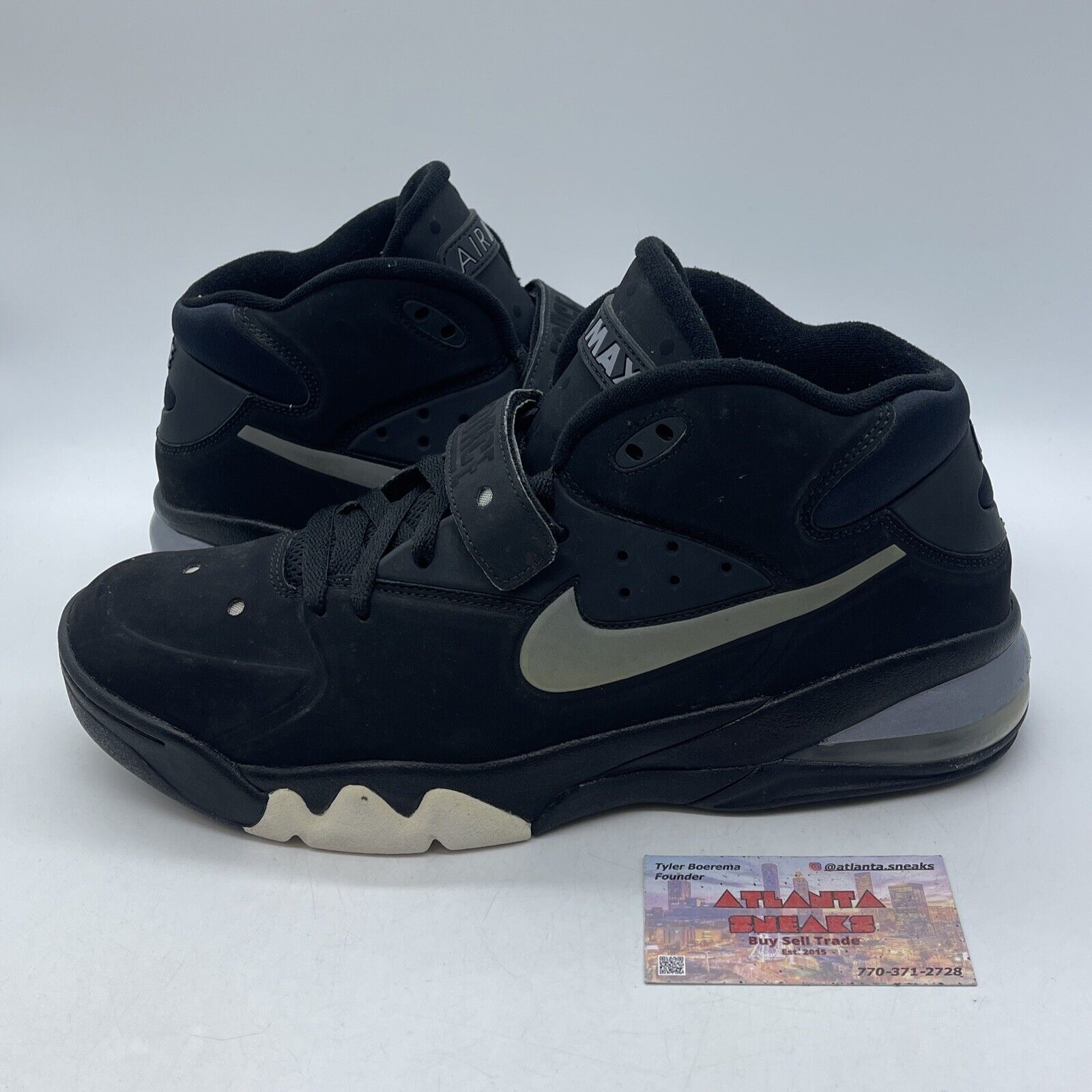 Size 12 - Nike Air Force Max 2013 Black Cool Grey Suede Leather (555105-002)