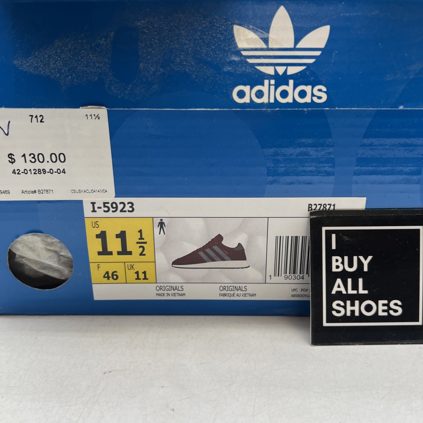 Size 11.5 - Adidas I-5923 Collegiate Burgundy (B27871)