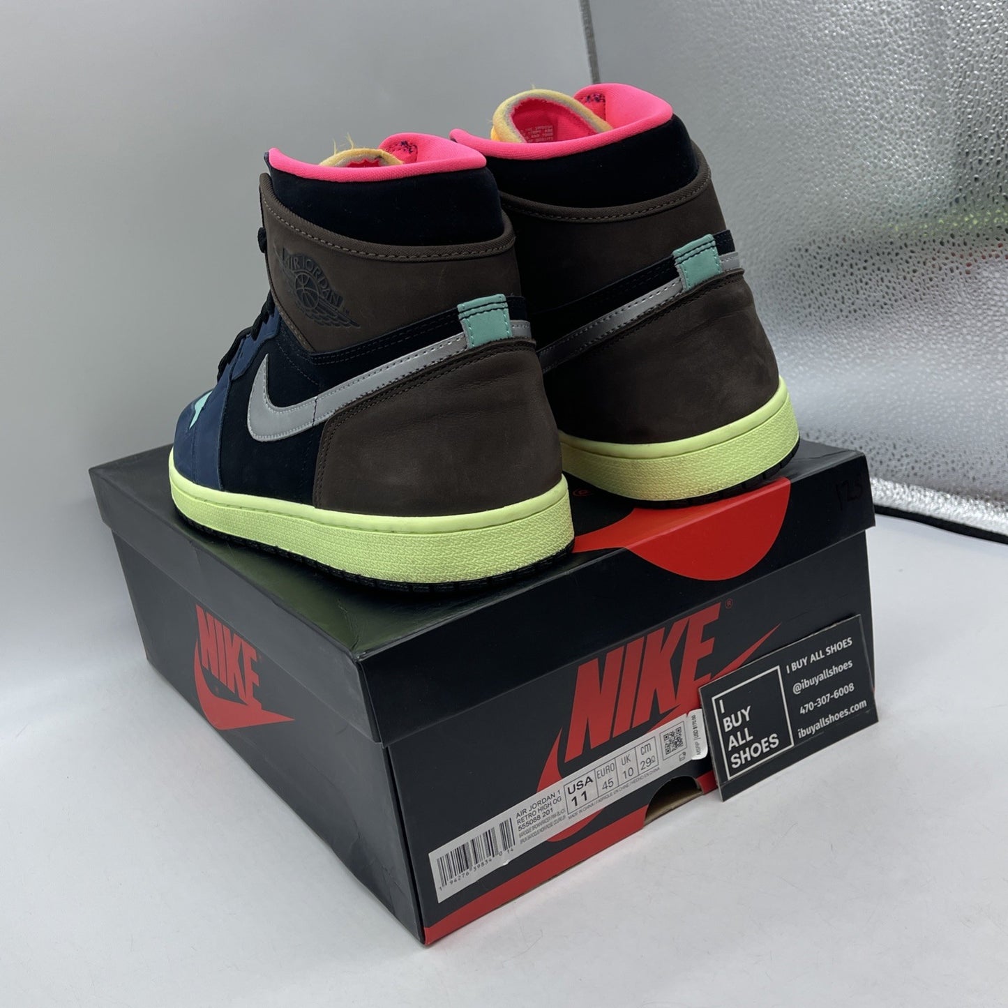 Size 11 - Jordan 1 Retro High Tokyo Bio Hack Black Brown Suede (555088-201)