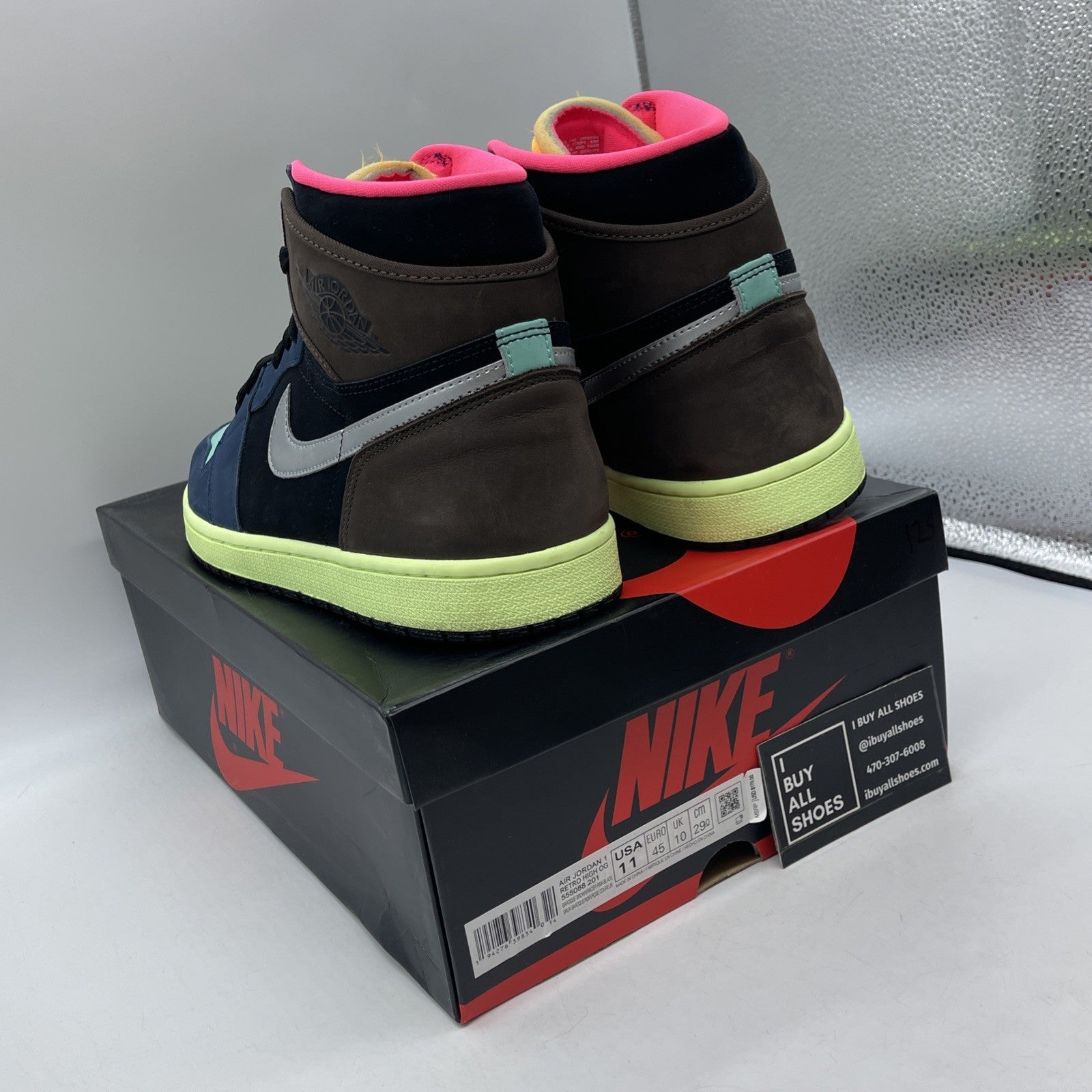 Size 11 - Jordan 1 Retro High Tokyo Bio Hack Black Brown Suede (555088-201)