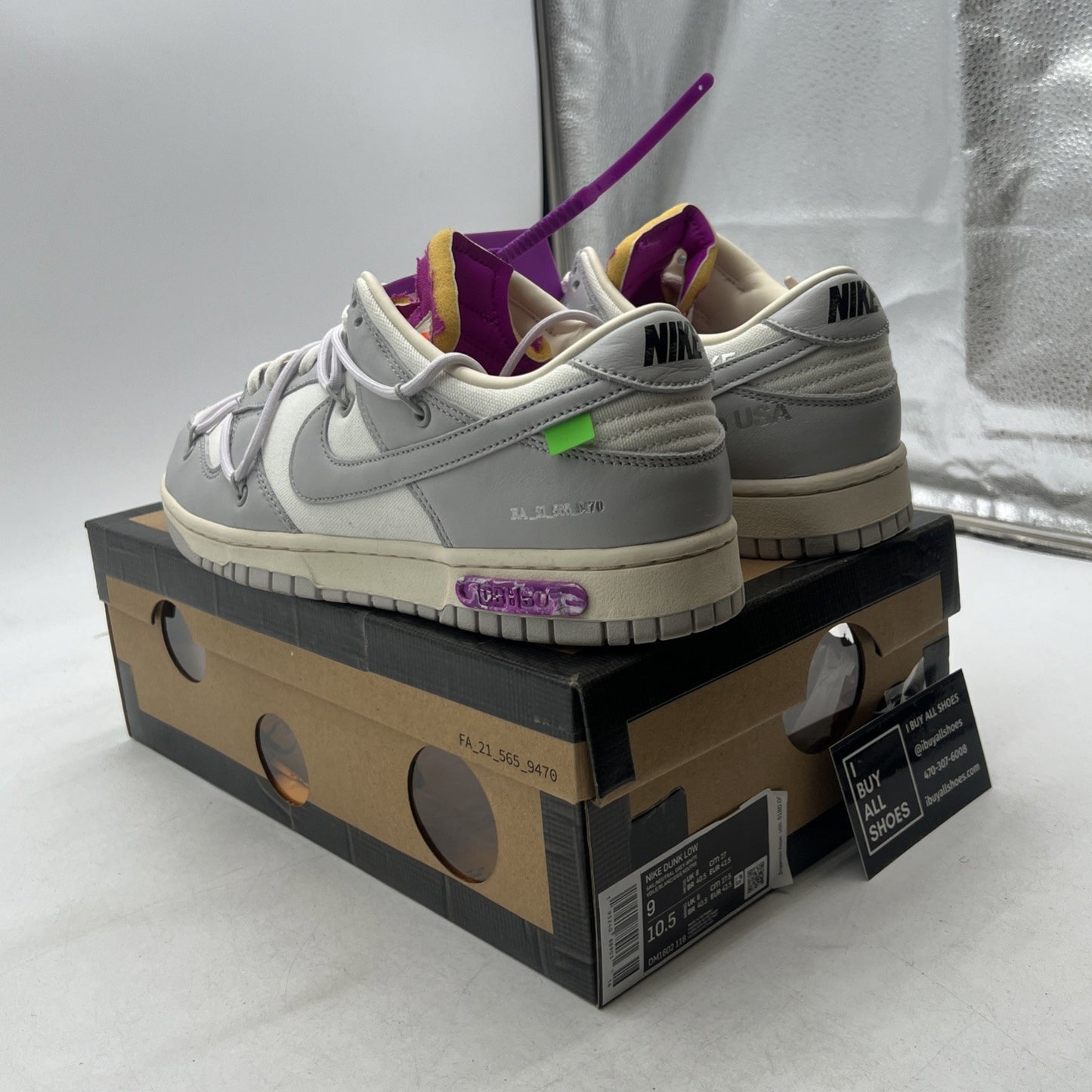 Size 9 - Off-White x Nike Dunk Low Lot 03 of 50 (DM1602-118)