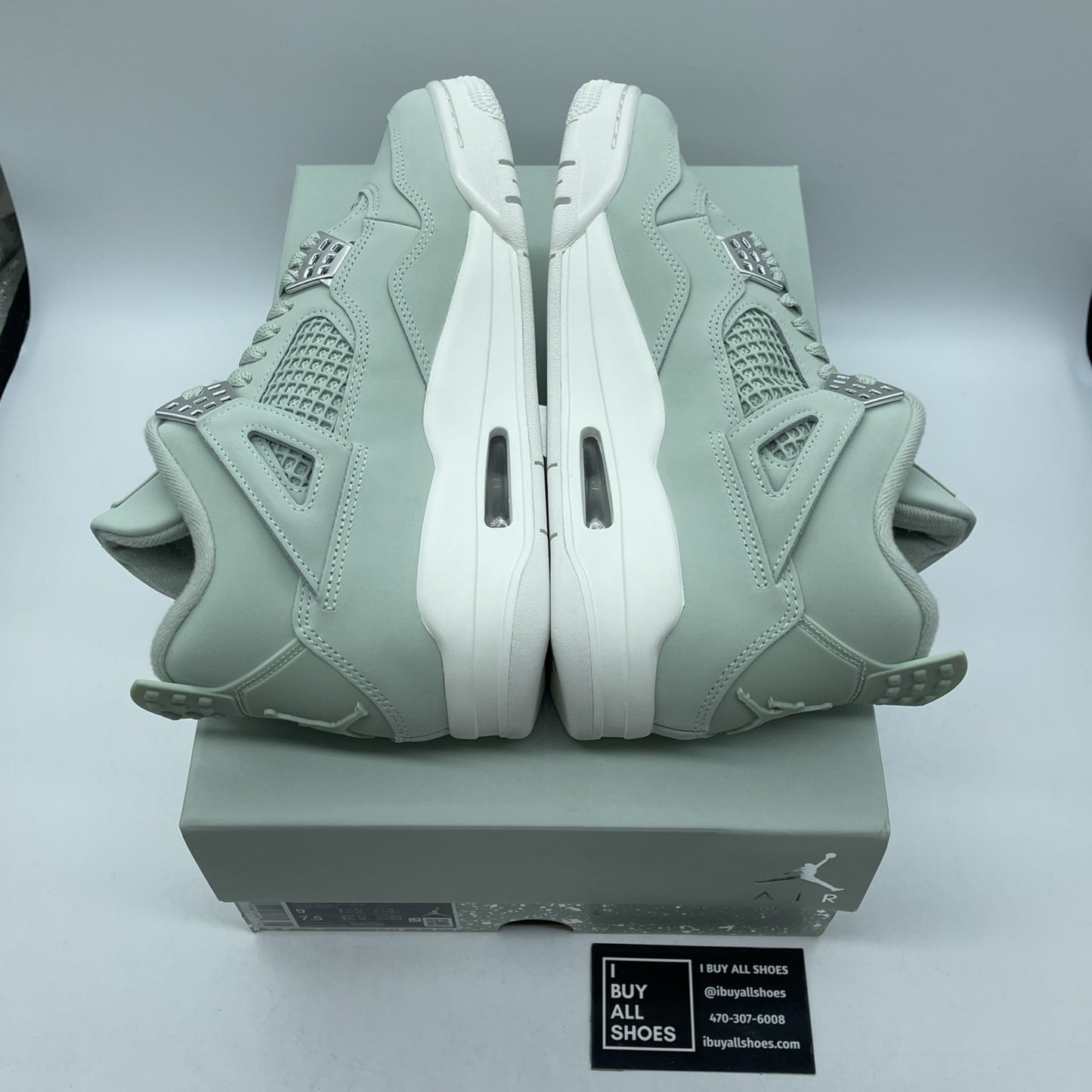 Size 9W - Air Jordan 4 Retro Abundance Seafoam Blue Silver Leather (HV0823-003)
