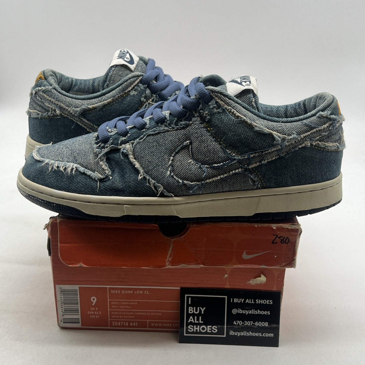 Size 9 - Nike Dunk Cl Low Denim (304714-441)