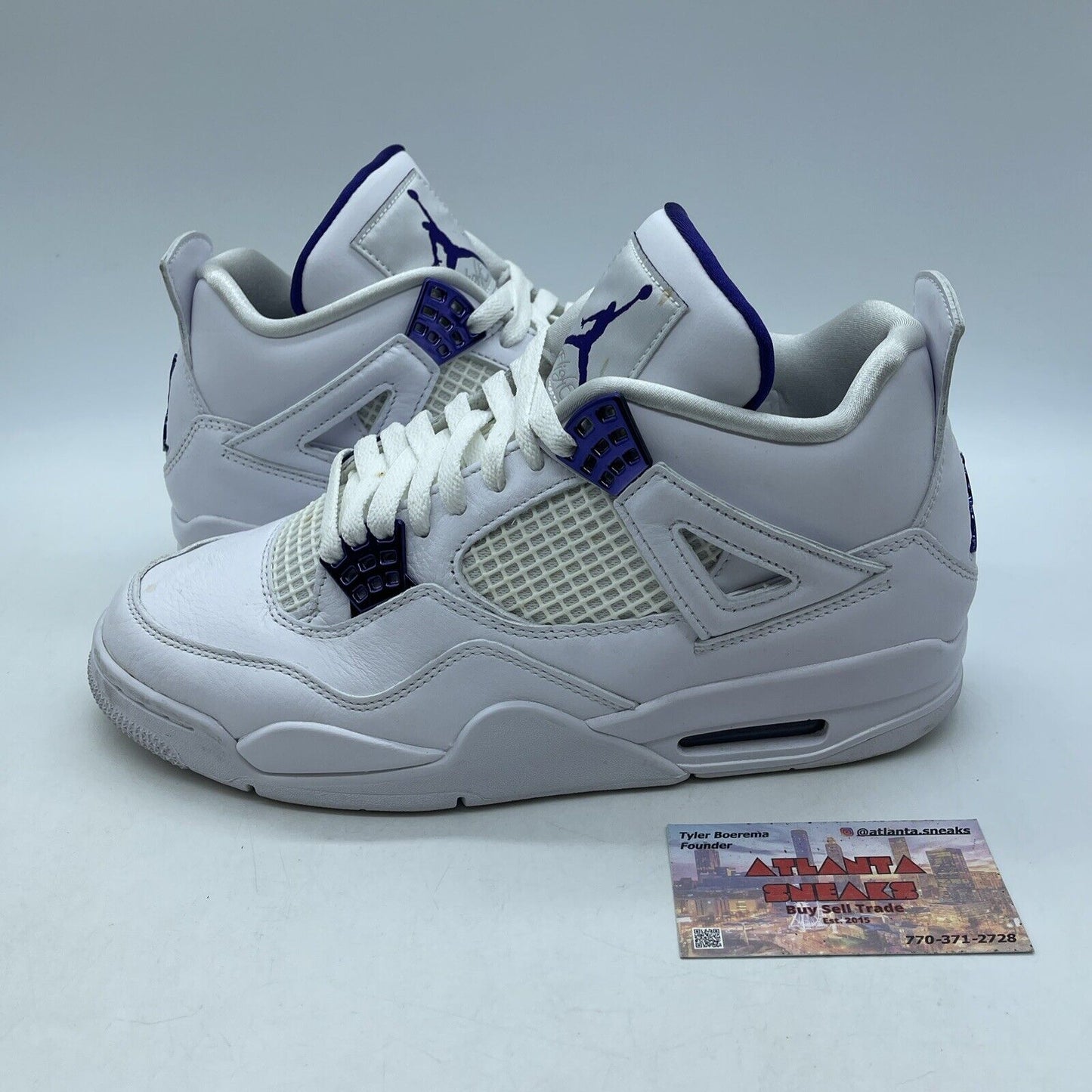 Size 8.5 - Jordan 4 Retro Mid Purple Metallic White Leather (CT8527-115)