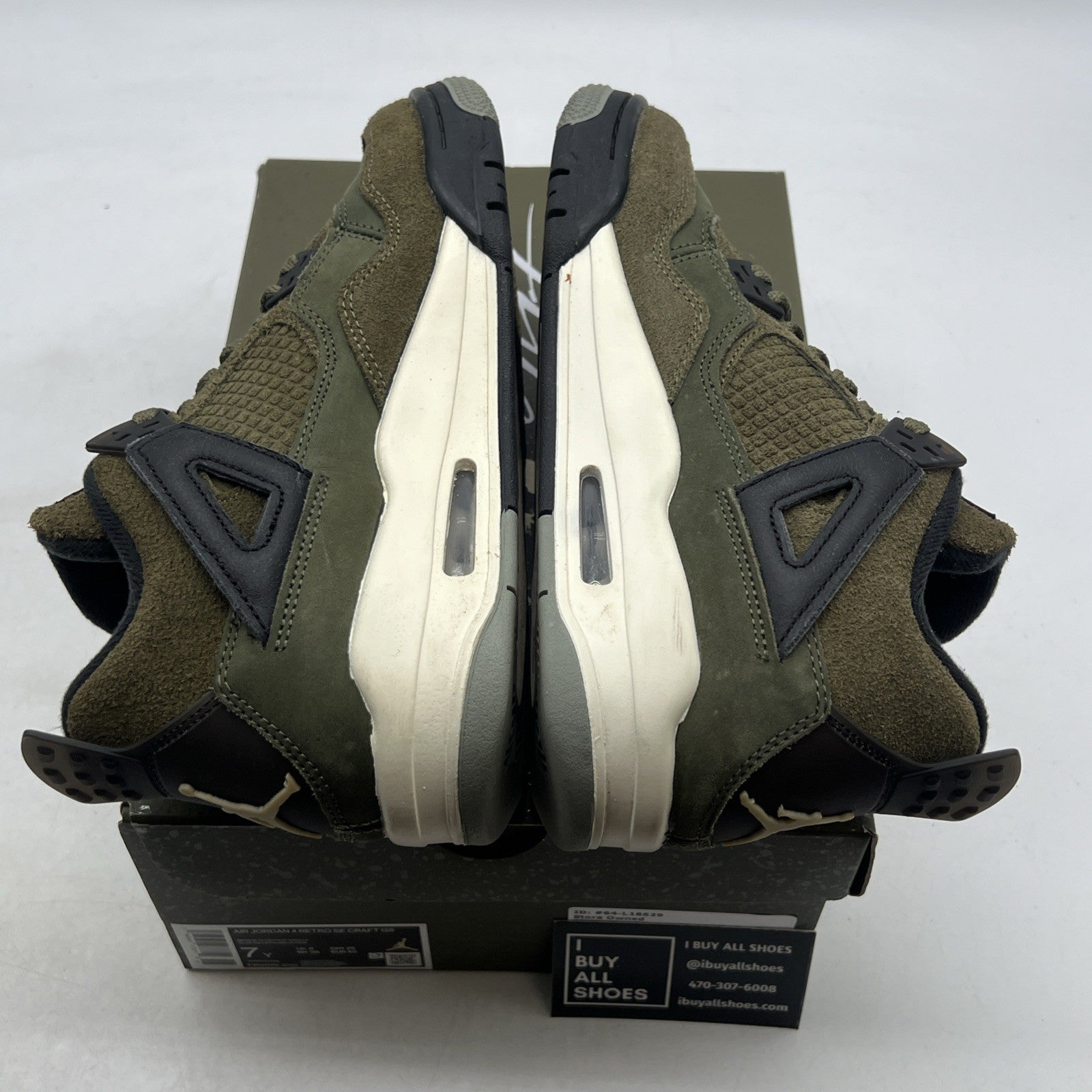 Size 7Y - Air Jordan 4 SE Retro Low Craft - Olive (FB9928-200)