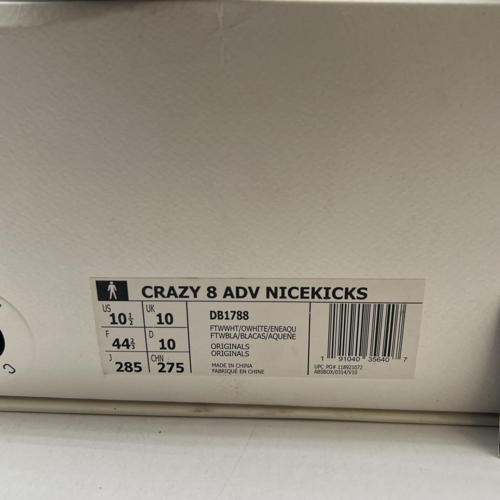 Size 10.5 - adidas Nice Kicks x Crazy 8 ADV White Lined Emerald (DB1788)