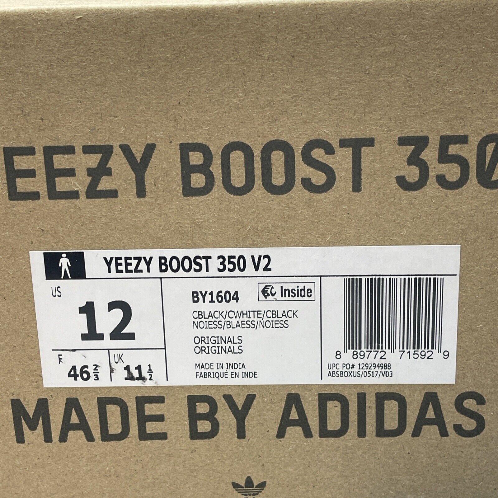 Size 12 - adidas Yeezy Boost 350 V2 Low Oreo Black Brown Suede Leather  (BY1604)