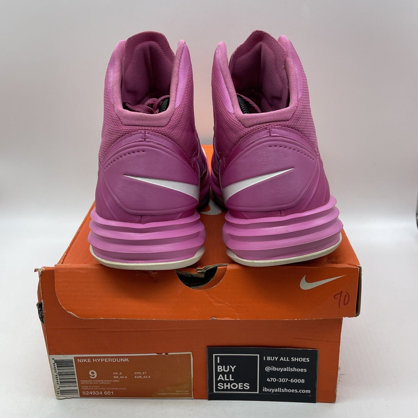 Size 9 - Nike Hyperdunk 2012 Think Pink (524934-601)