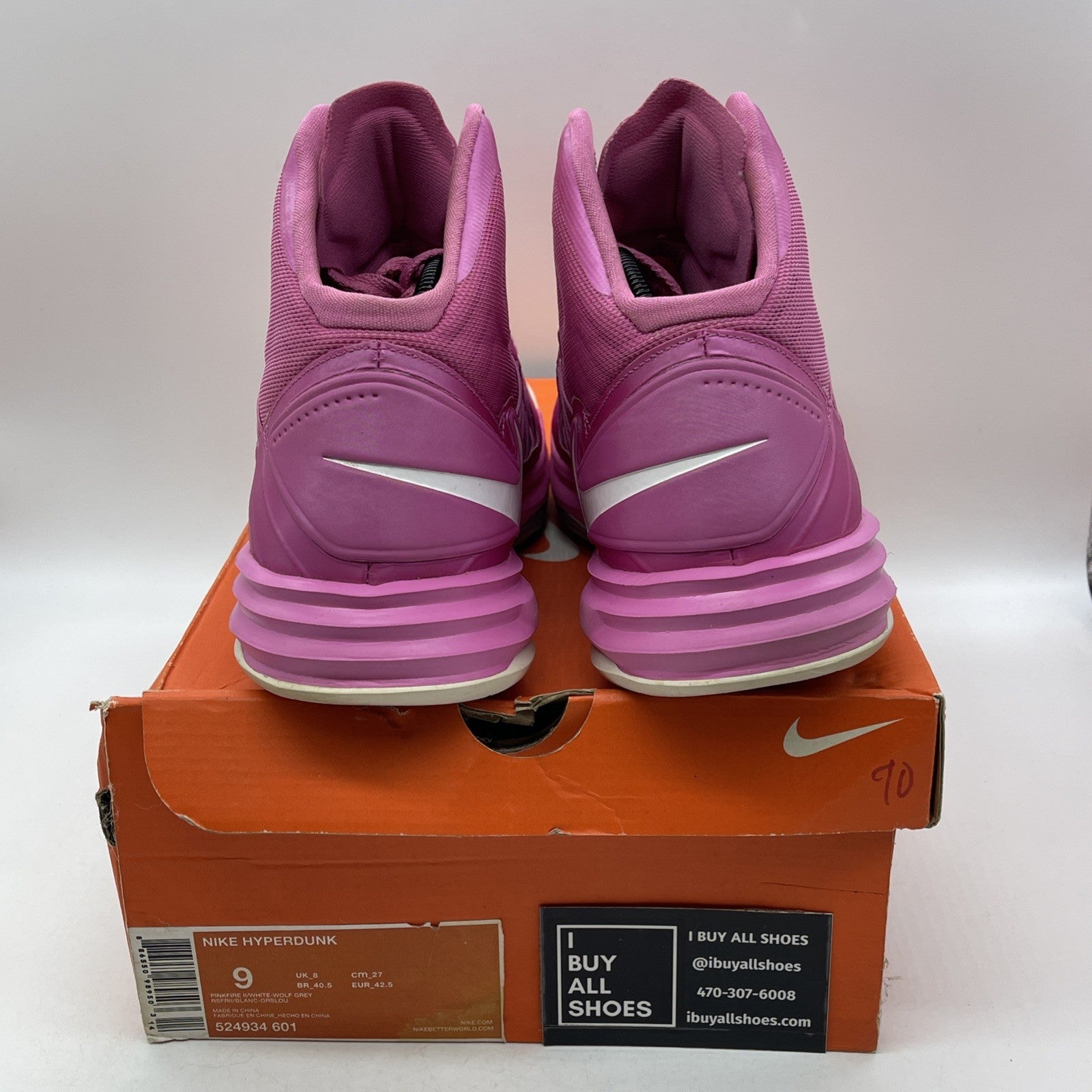 Size 9 - Nike Hyperdunk 2012 Think Pink (524934-601)
