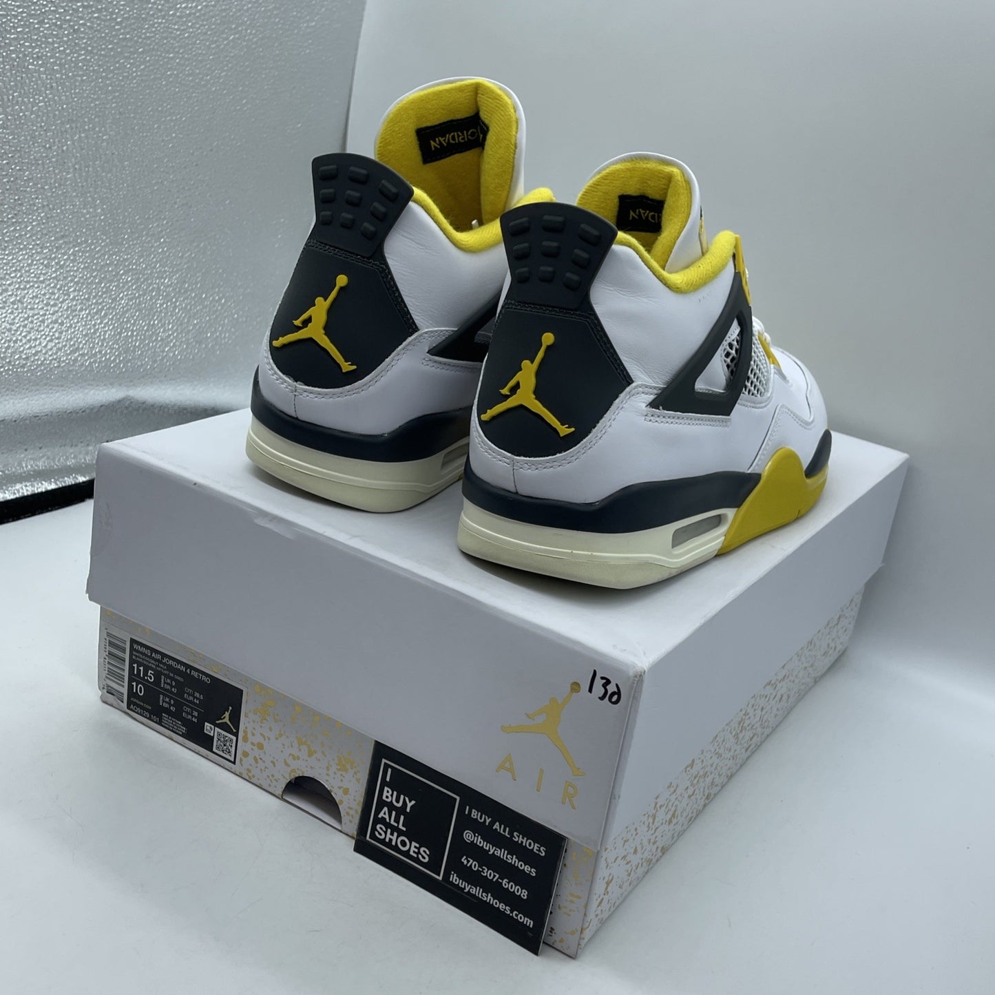 Size 11.5W - Air Jordan 4 Retro Vivid Sulfur (AQ9129-101h)