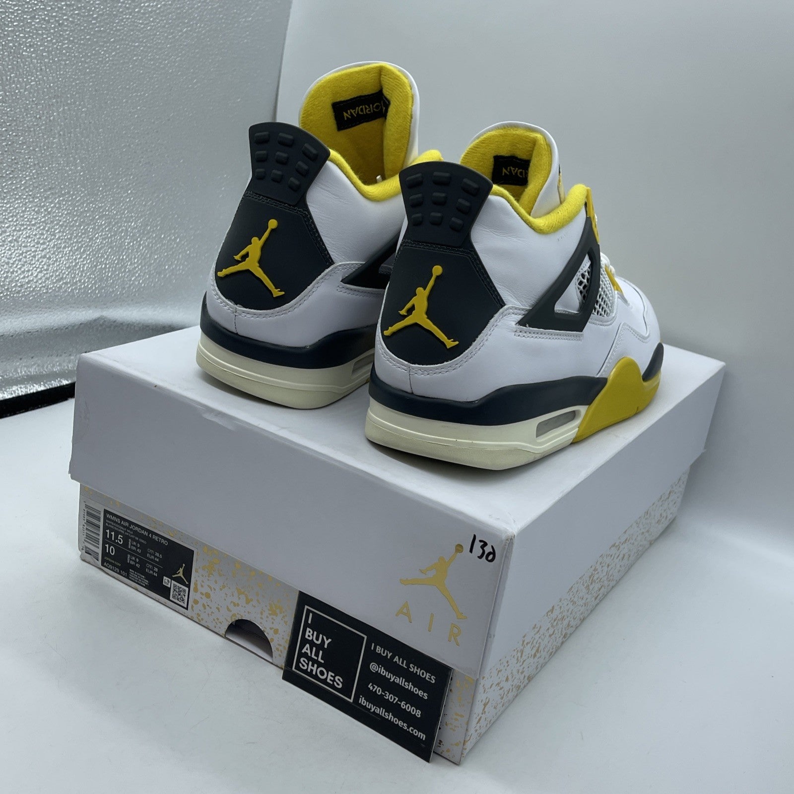 Size 11.5W - Air Jordan 4 Retro Vivid Sulfur (AQ9129-101h)