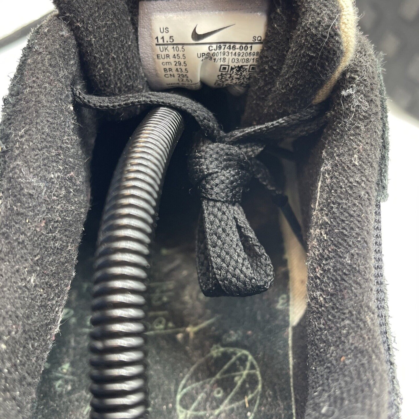 Size 11.5 - Nike De'Aaron Fox x Air Max 1 Swipa Black Blue Suede (CJ9746-001)
