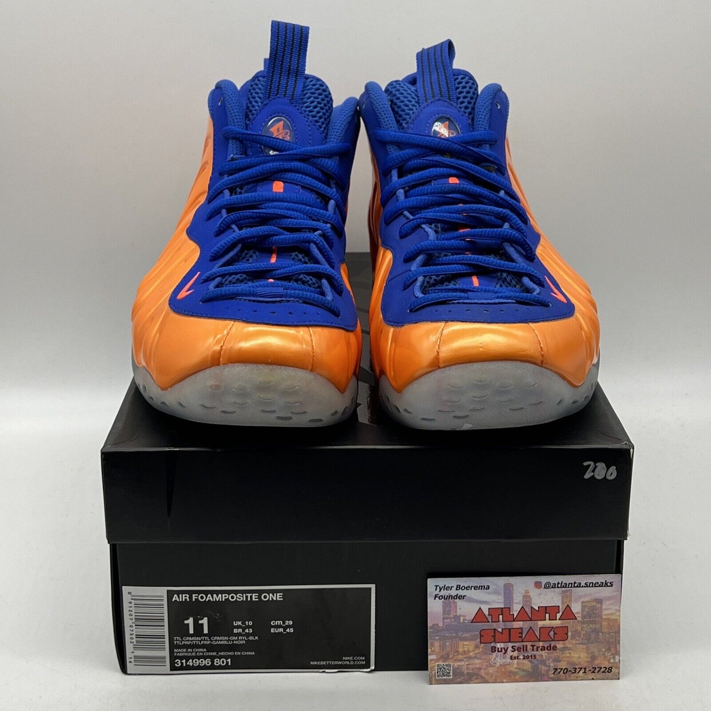 Size 11 - Nike Air Foamposite One Knicks Orange Blue Suede Icey (314996-801)