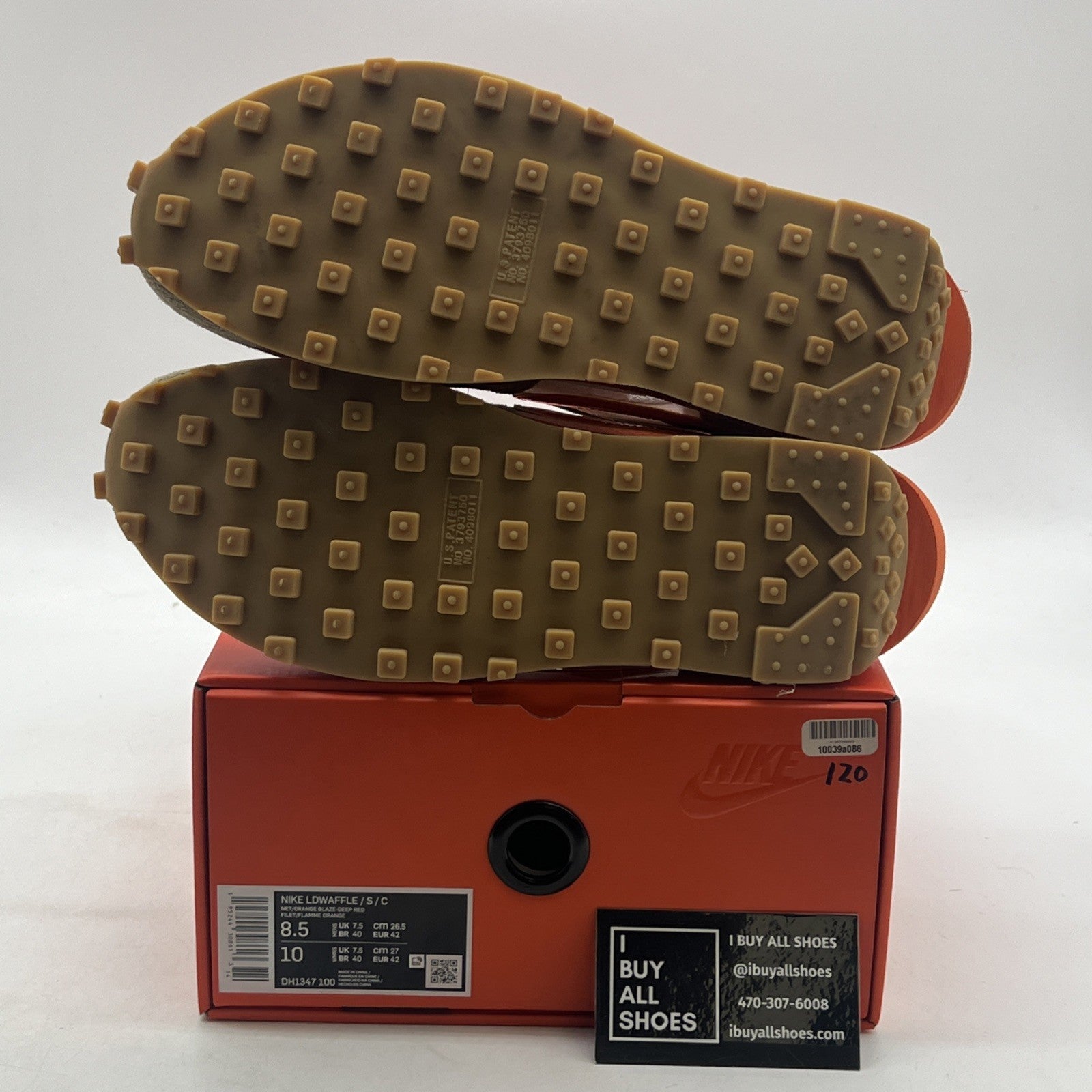 Size 8.5 - Nike sacai x Clot x LDWaffle Net Orange Blaze (DH1347-100)