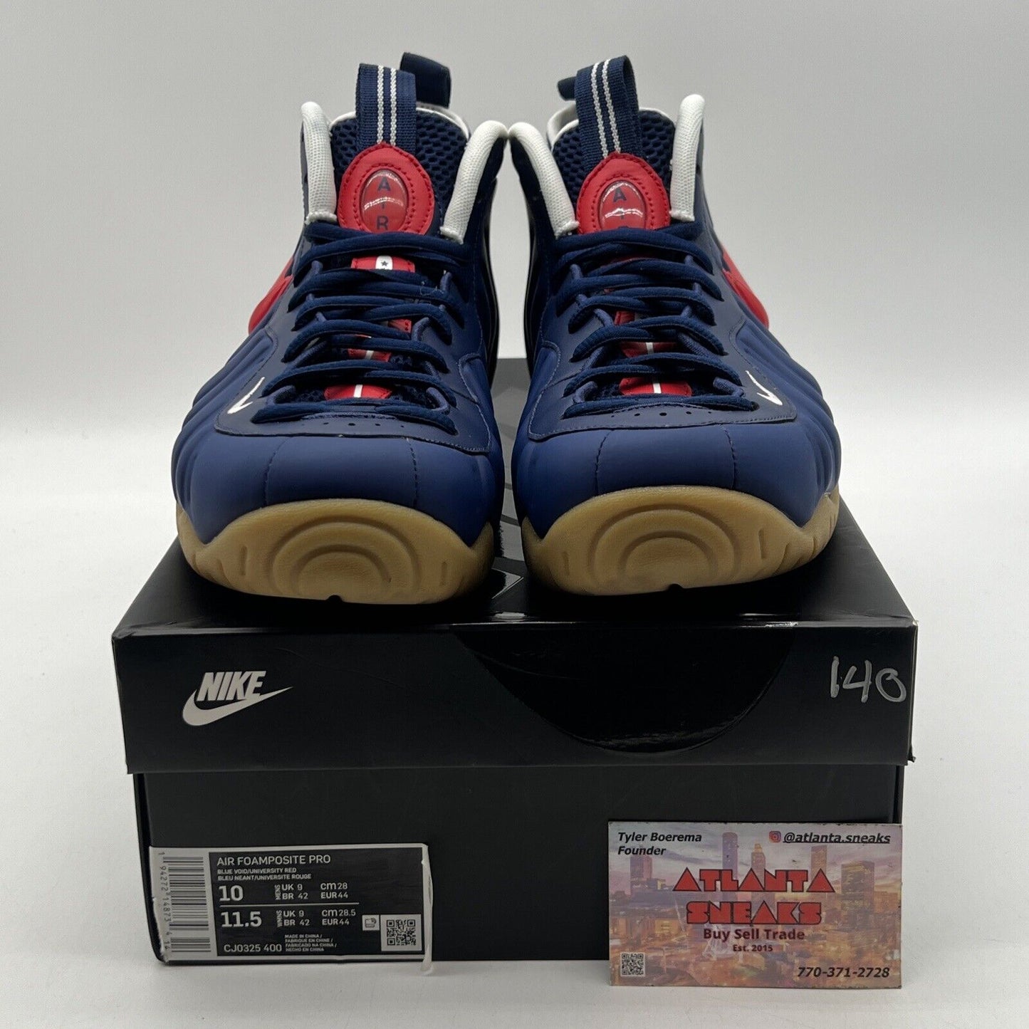 Size 10 - Nike Air Foamposite Pro USA White Navy Red Gum (CJ0325-400)