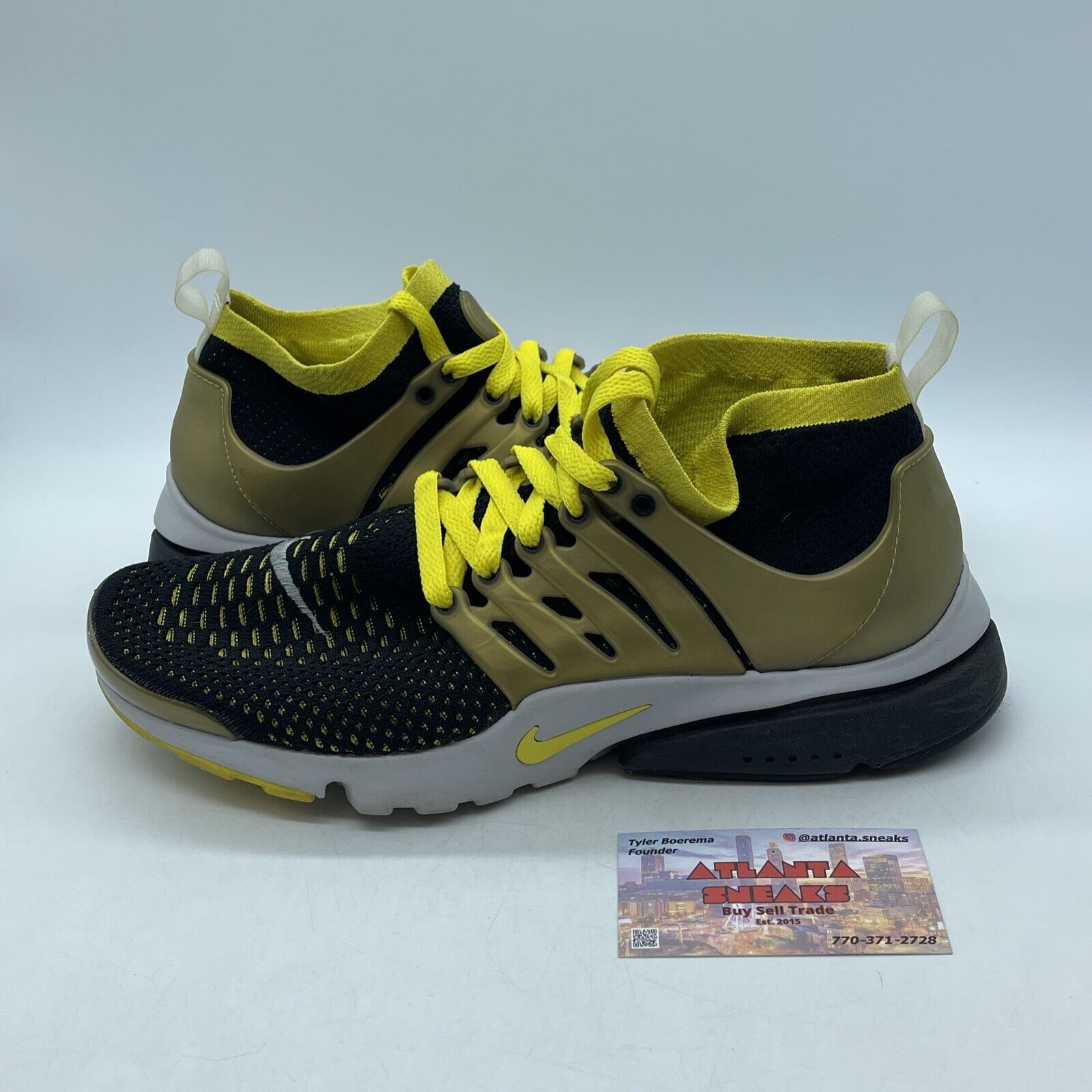 Size 10 - Nike Air Presto Ultra Flyknit Brutal Honey Black Suede (835570-007)