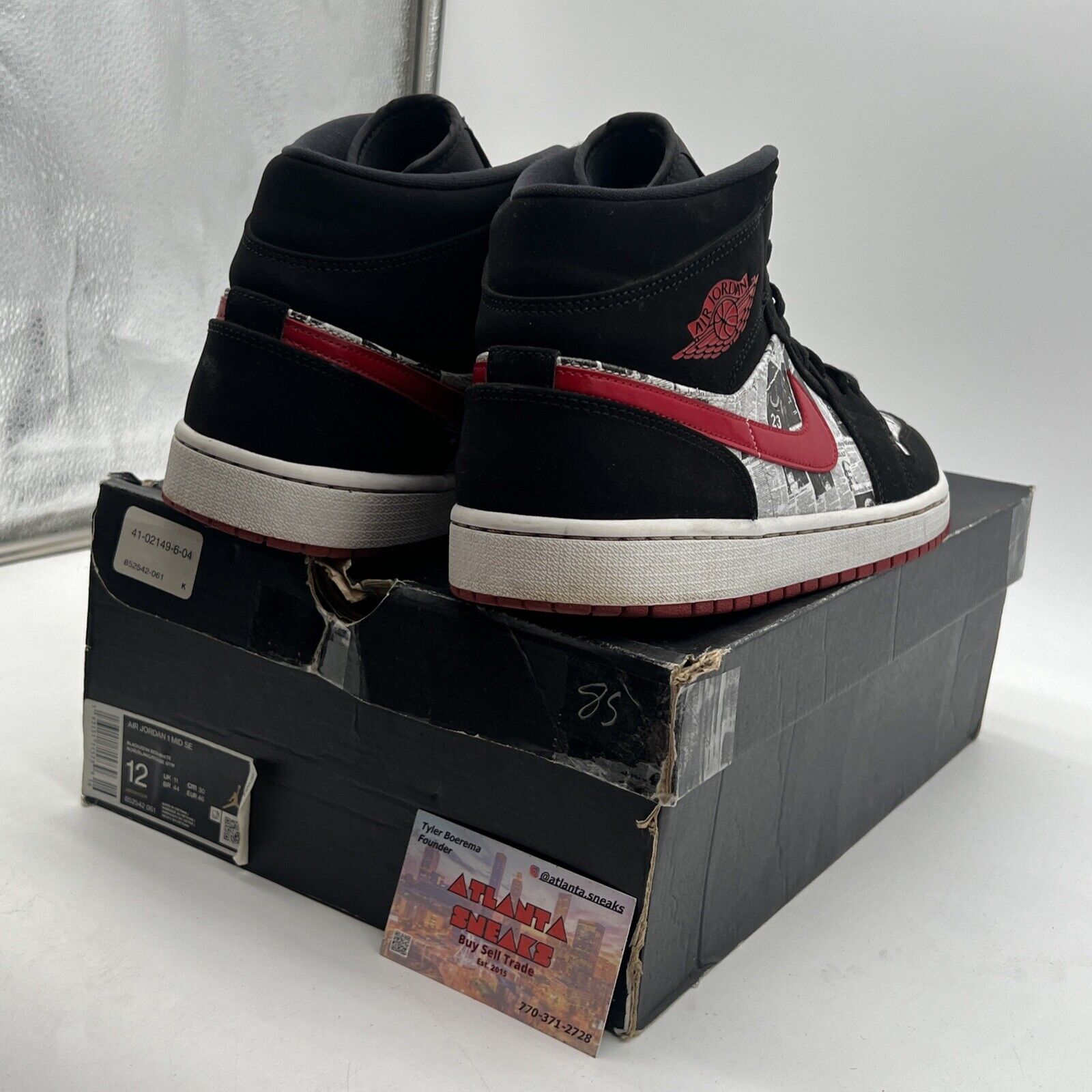 Size 12 - Air Jordan 1 SE Mid Newspaper Air Times (862542-061)