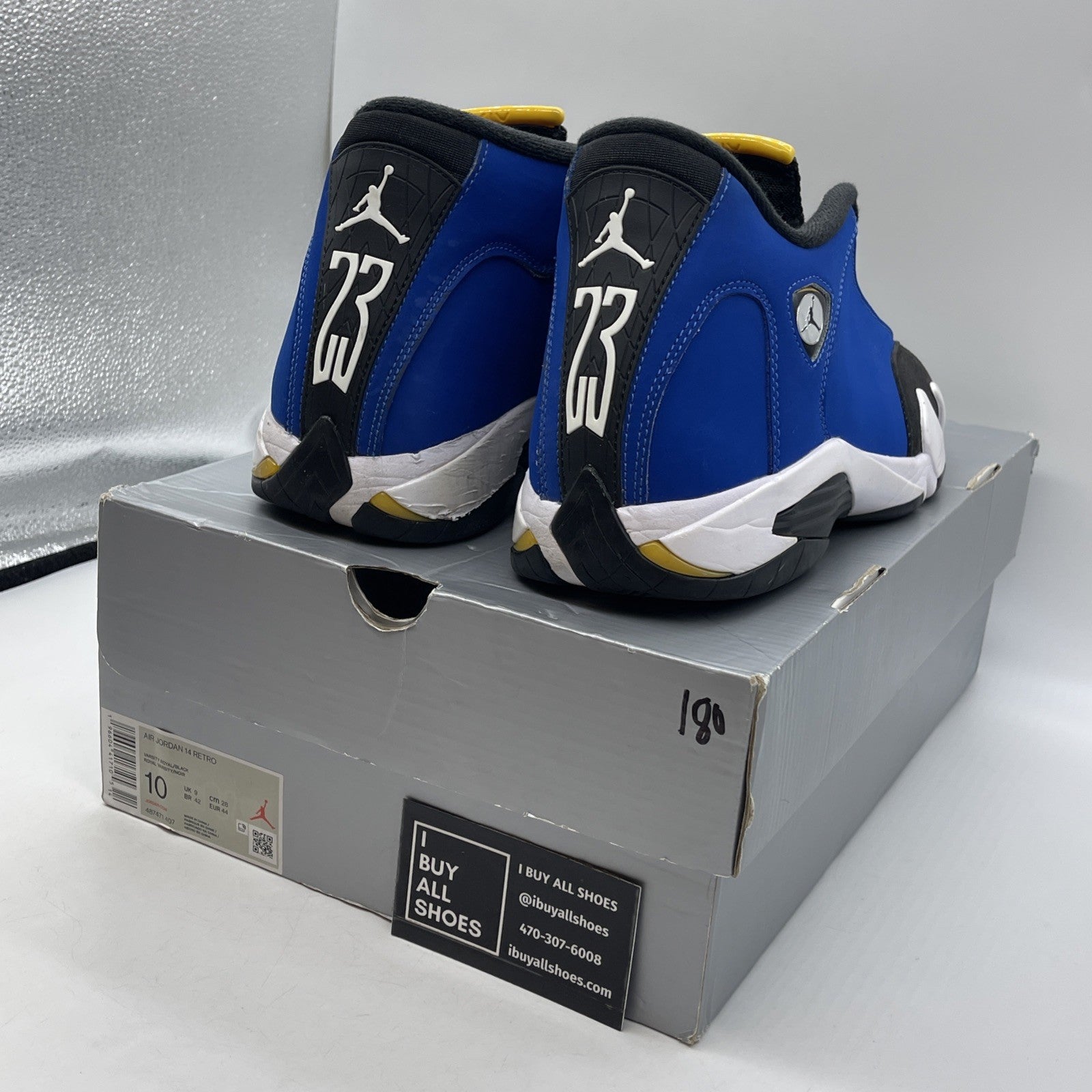 Size 10 - Air Jordan 14 Retro Laney Blue Black White Suede (487471-407)