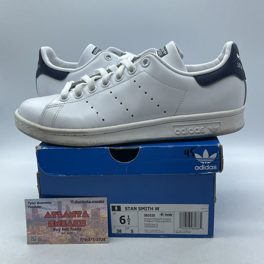 Size 6.5W - adidas Stan Smith White Blue Leather (S81020)