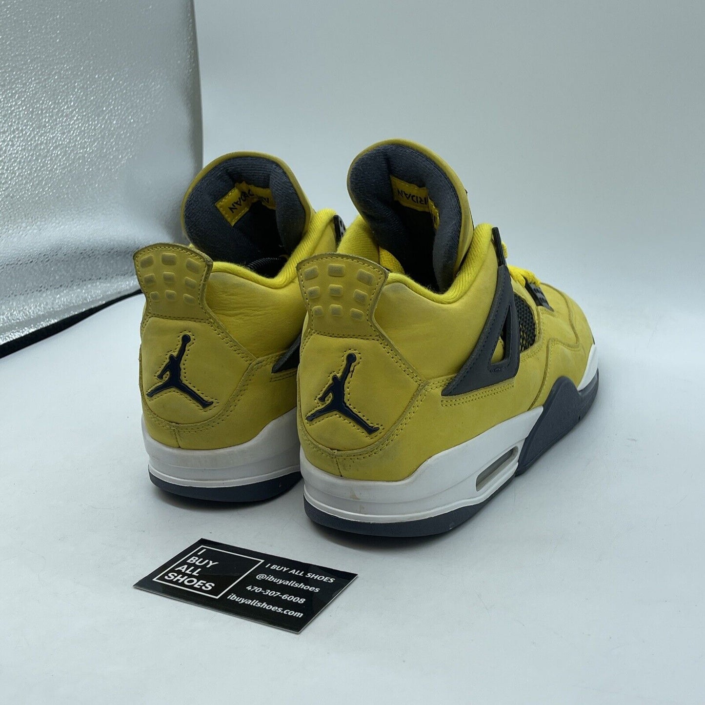 Size 10 - Jordan 4 Retro Mid Lightning Yellow Grey Suede Leather (CT8527-700)