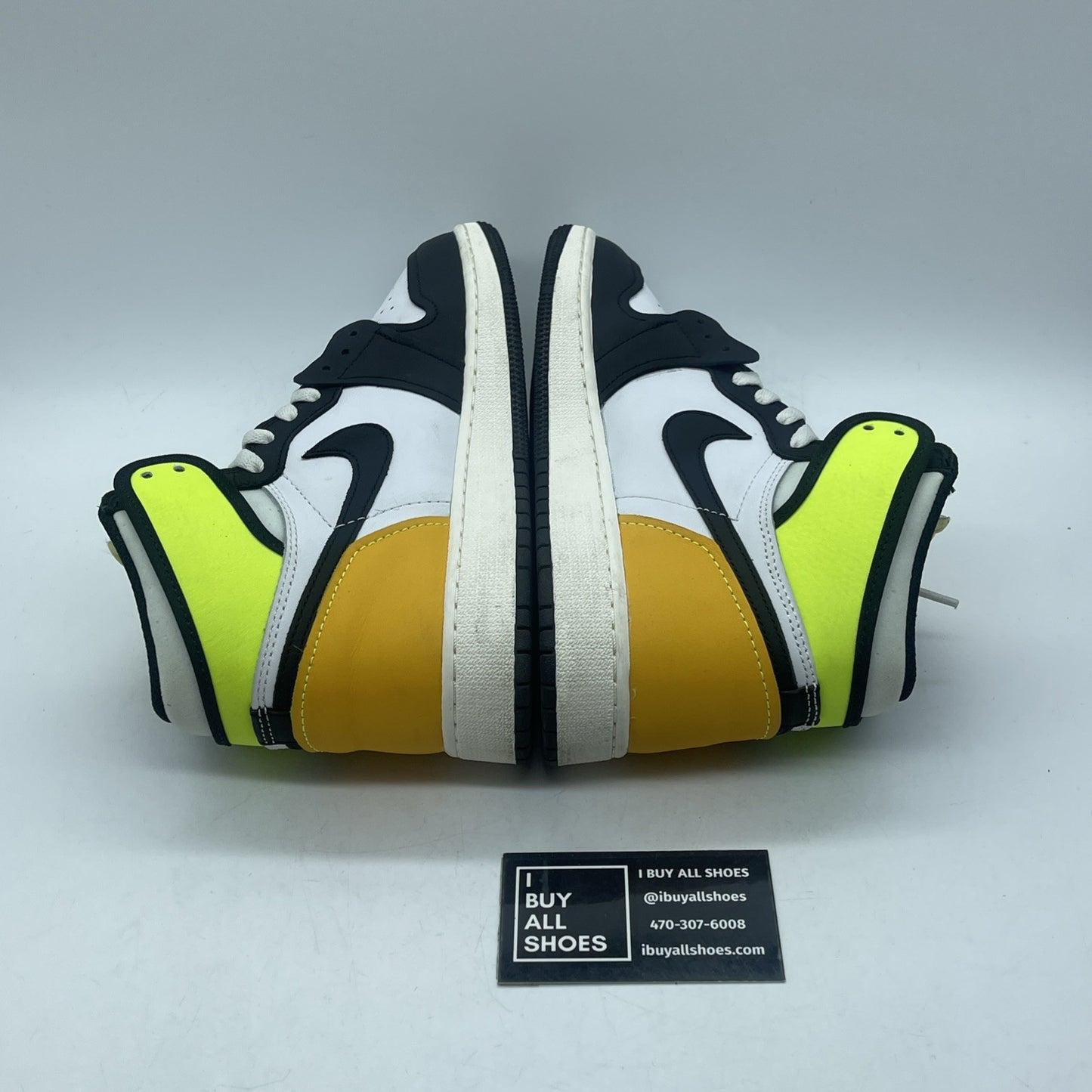 Size 7Y- Jordan 1 Retro High OG Volt White Black Leather (575441-118)