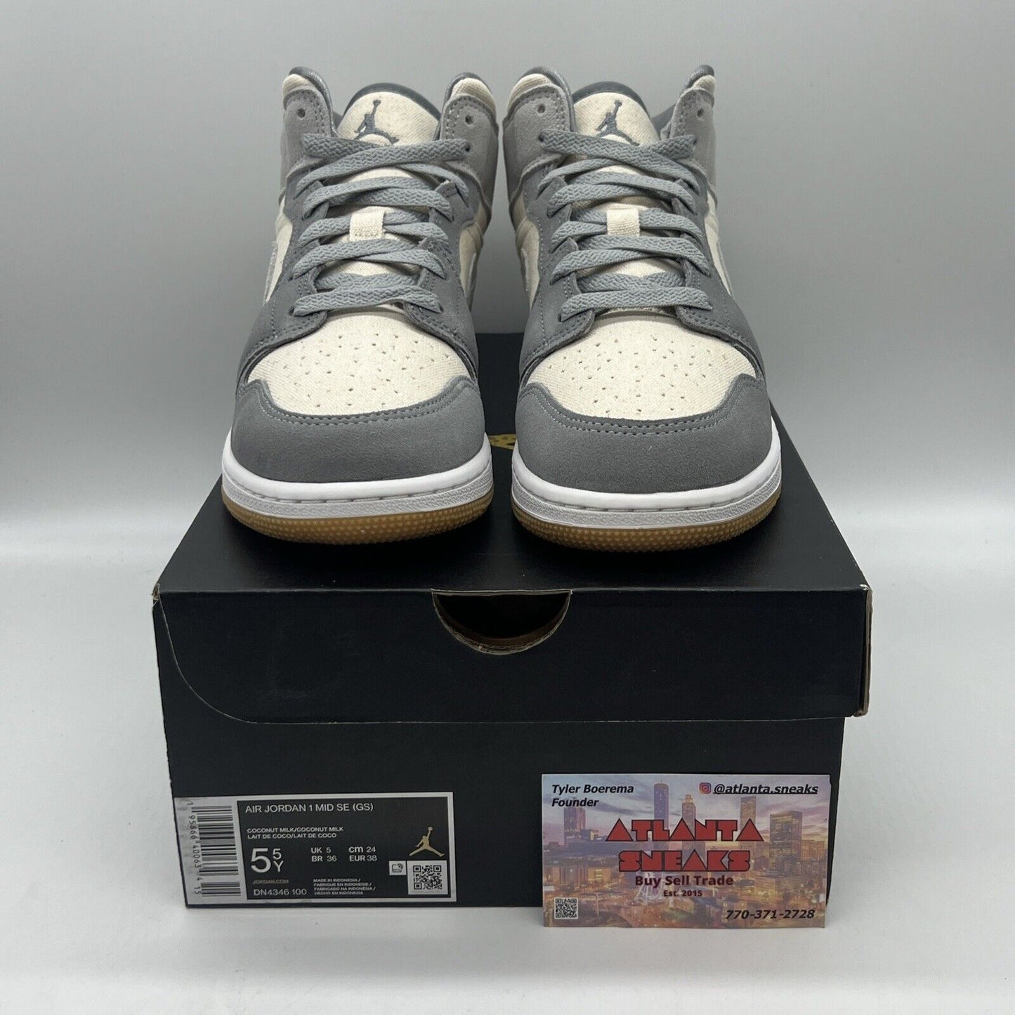 Size 7 - Jordan 1 Mid SE Coconut Milk Particle Gray