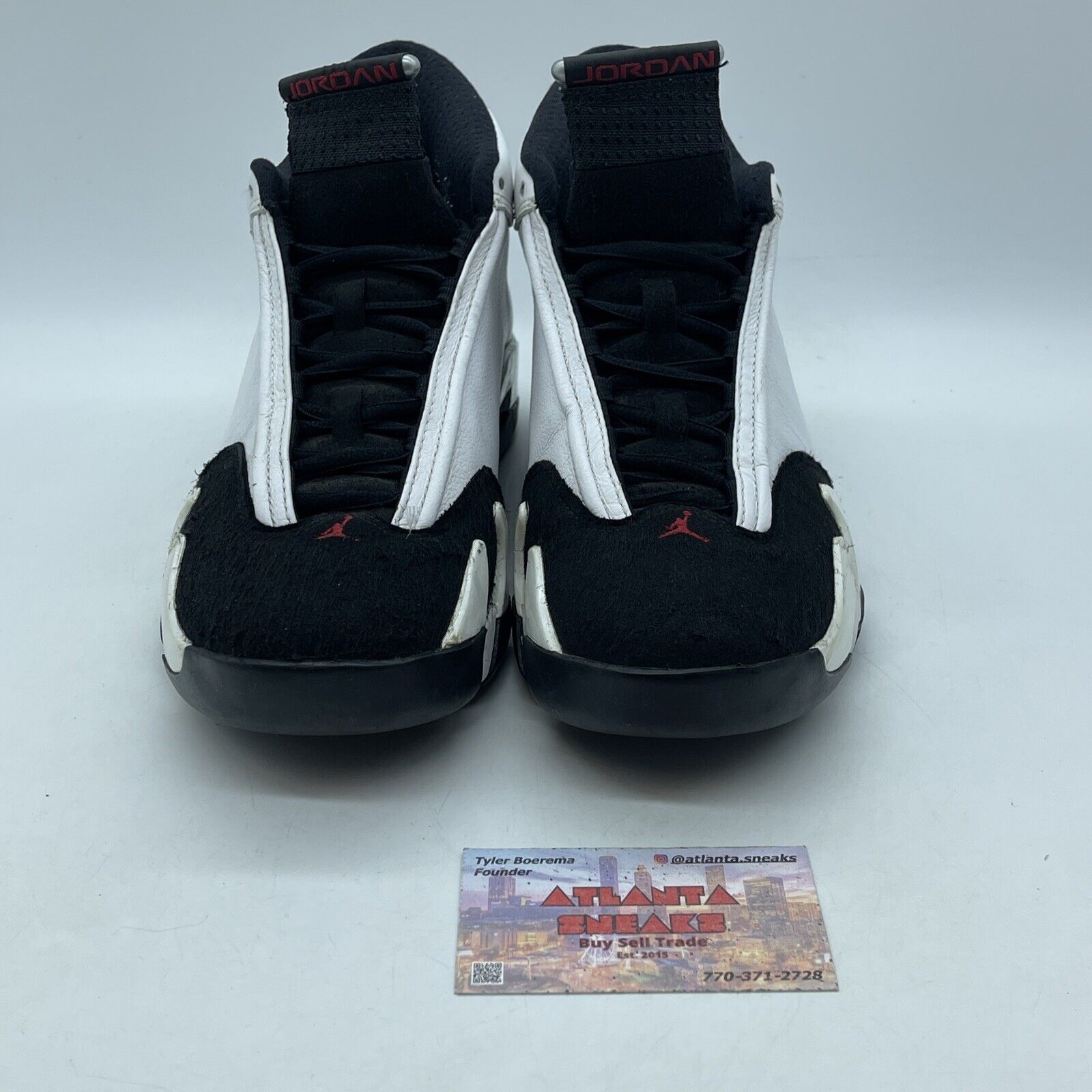 Size 8 - Air Jordan 14 Retro 2014 Black Toe Suede White Leather (487471-102)