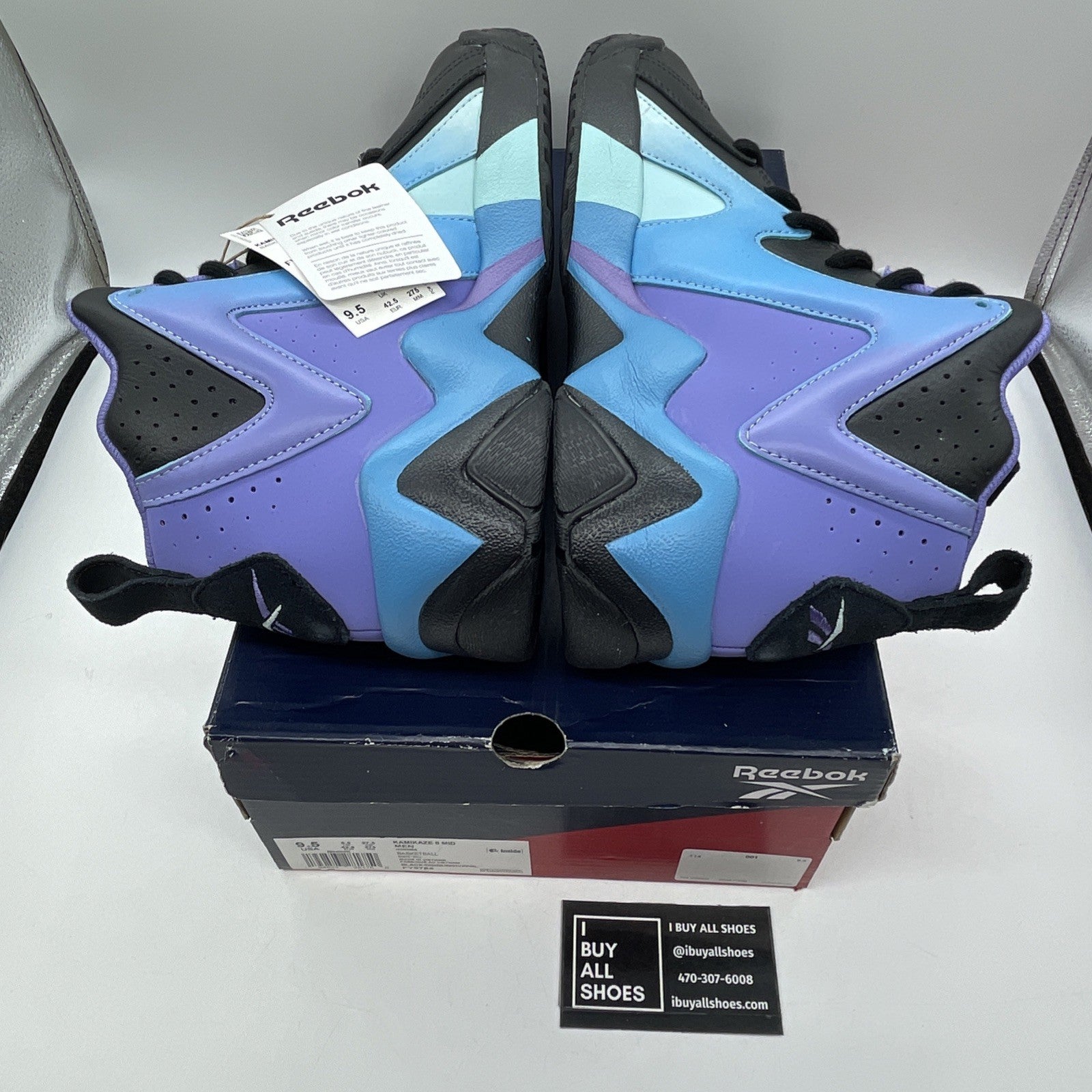 Size 9.5 - Reebok Kamikaze 2 Mid Ombre Pack - Digital Glow Purple (FY9784)