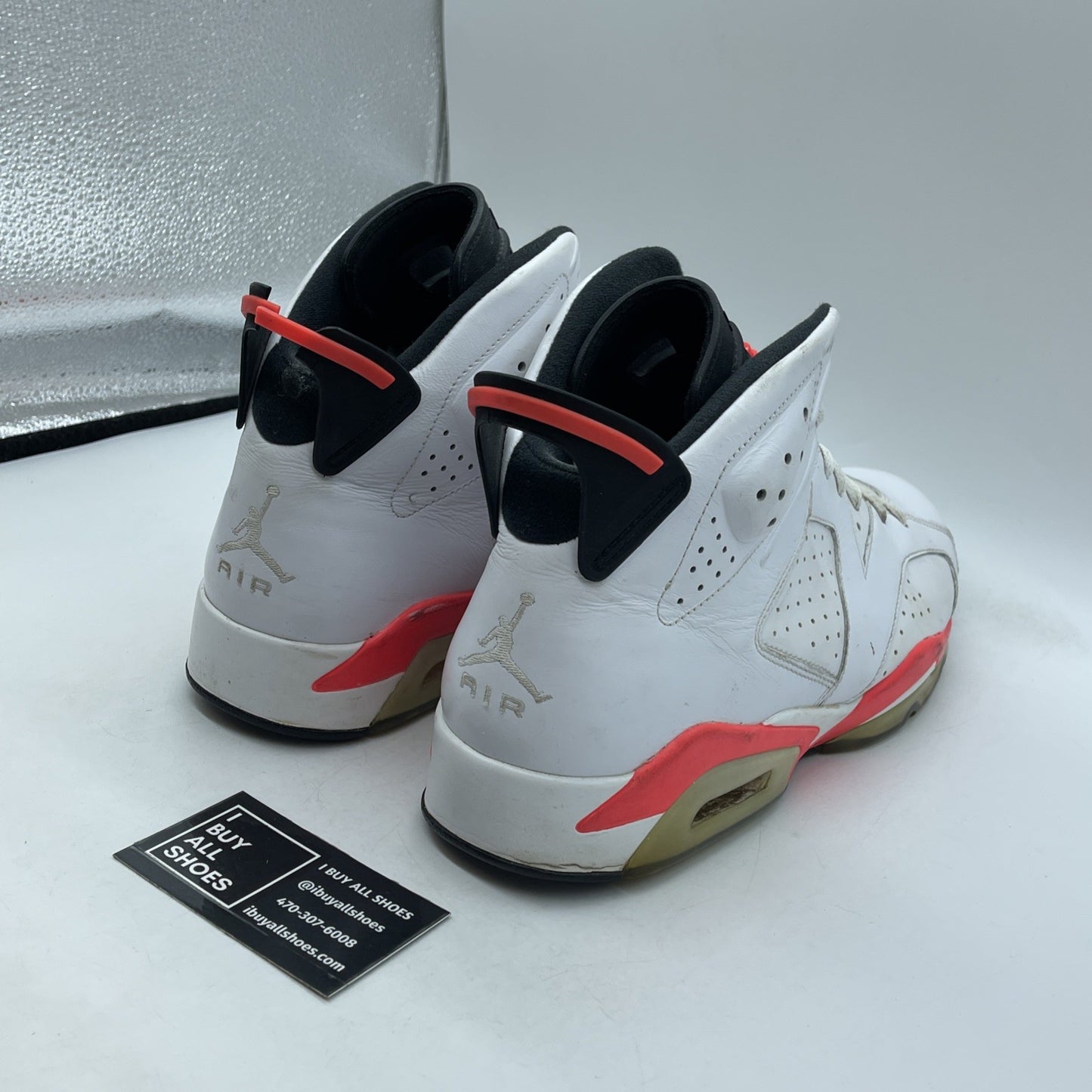 Size 13 - Air Jordan 6 Retro 2014 White Infrared Black Leather (384664-123