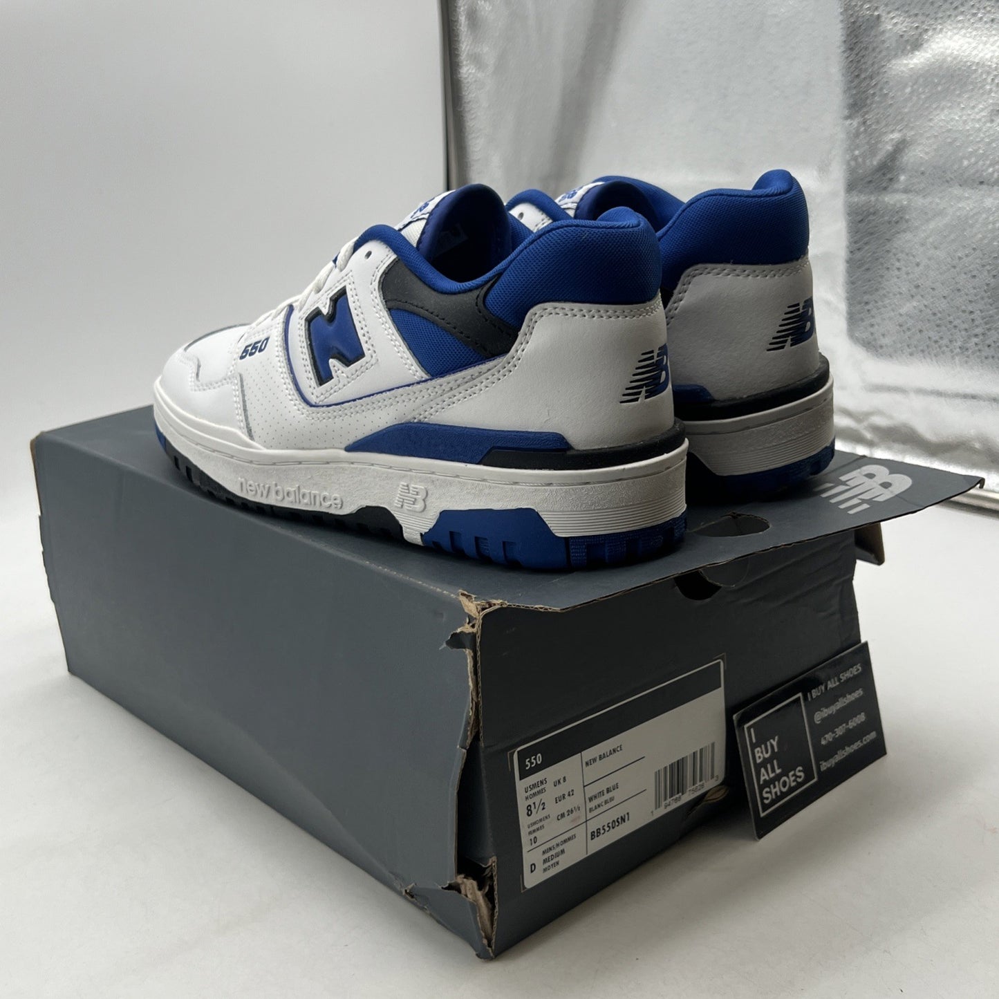 Size 8.5 - New Balance 550 White Team Royal (BB550SN1)
