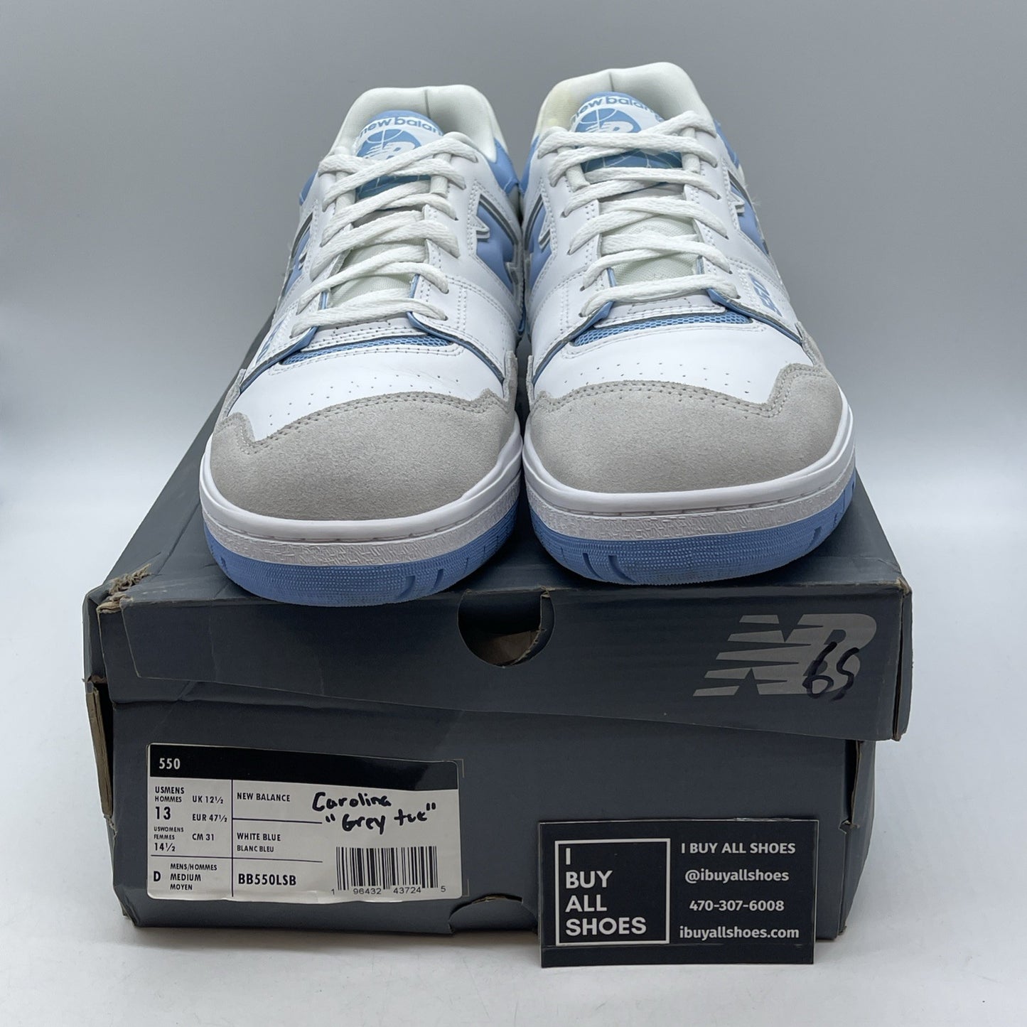 Size 13 - New Balance 550 White Blue Haze (BB550LSB)