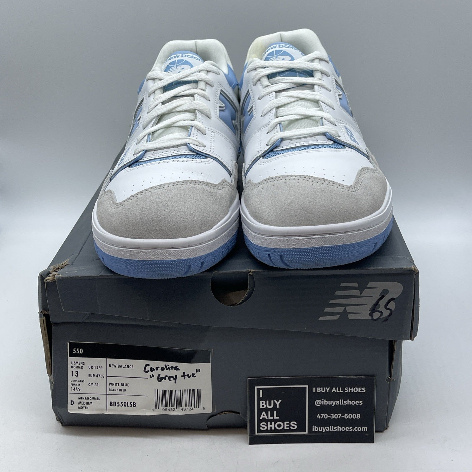 Size 13 - New Balance 550 White Blue Haze (BB550LSB)