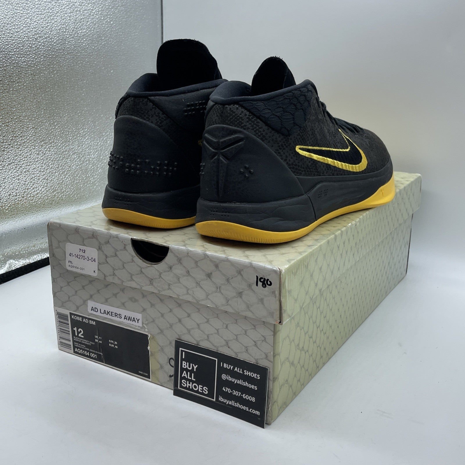 Size 12 - Nike Kobe A.D. BM Mid City Edition Black Yellow Suede (AQ5164-001)