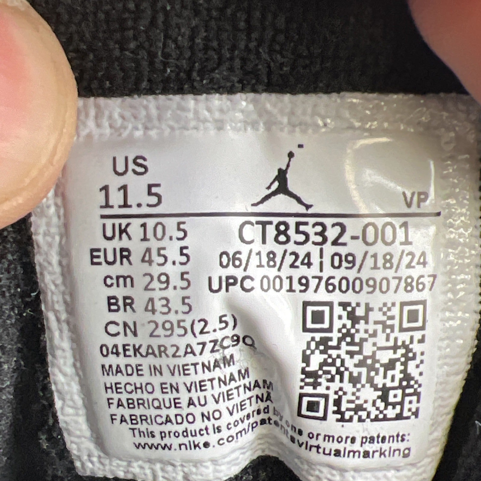 Size 11.5 - Air Jordan 3 Retro 2025 Black Cat (CT8532-001)