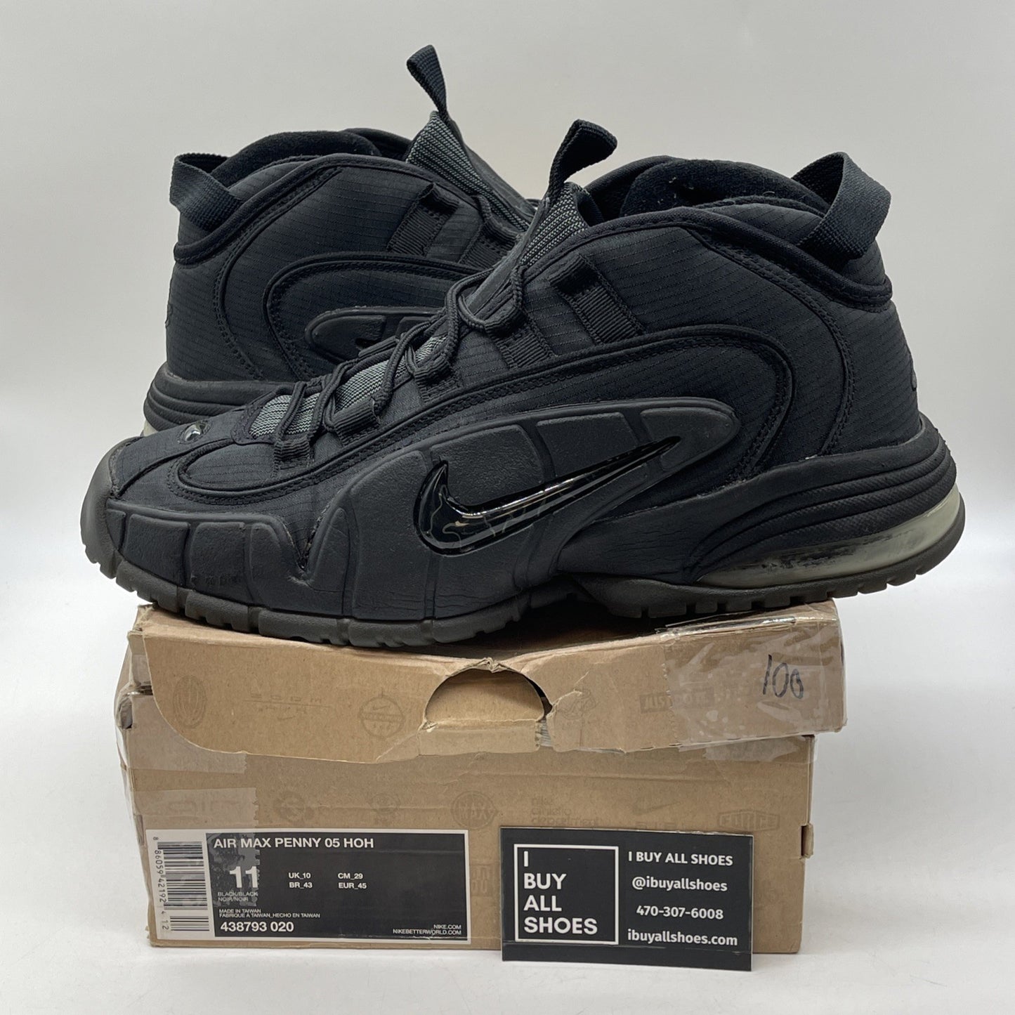 Size 11 - Nike Air Max Penny 05 Hoh Black Suede (438793-020)