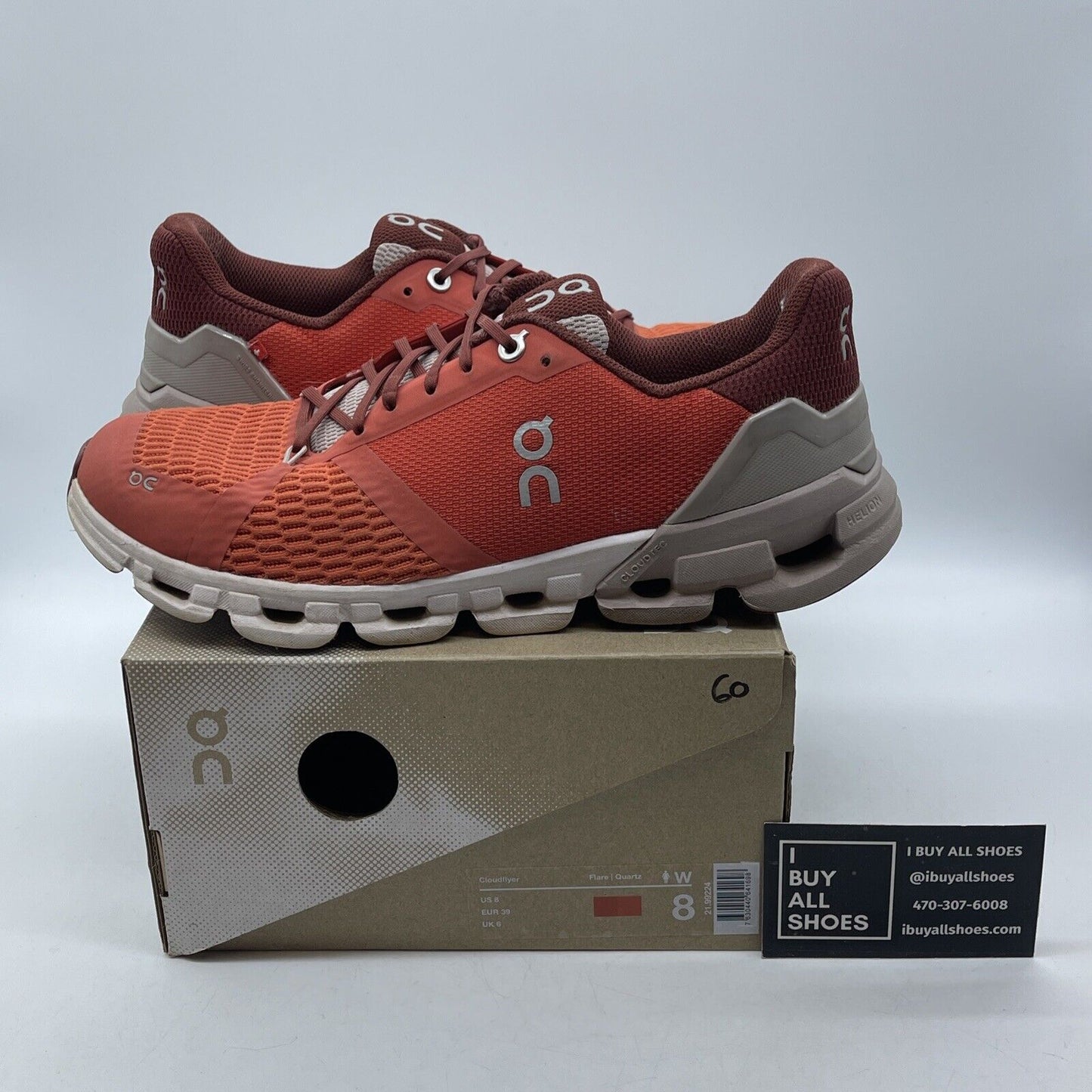 Size 8W - On cloud Cloudflyer 3 Orange Red Grey White Suede