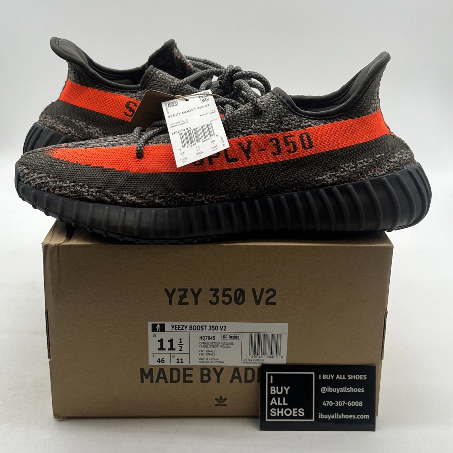 Size 11.5 - adidas Yeezy Boost 350 V2 Low Carbon Beluga (HQ7045)