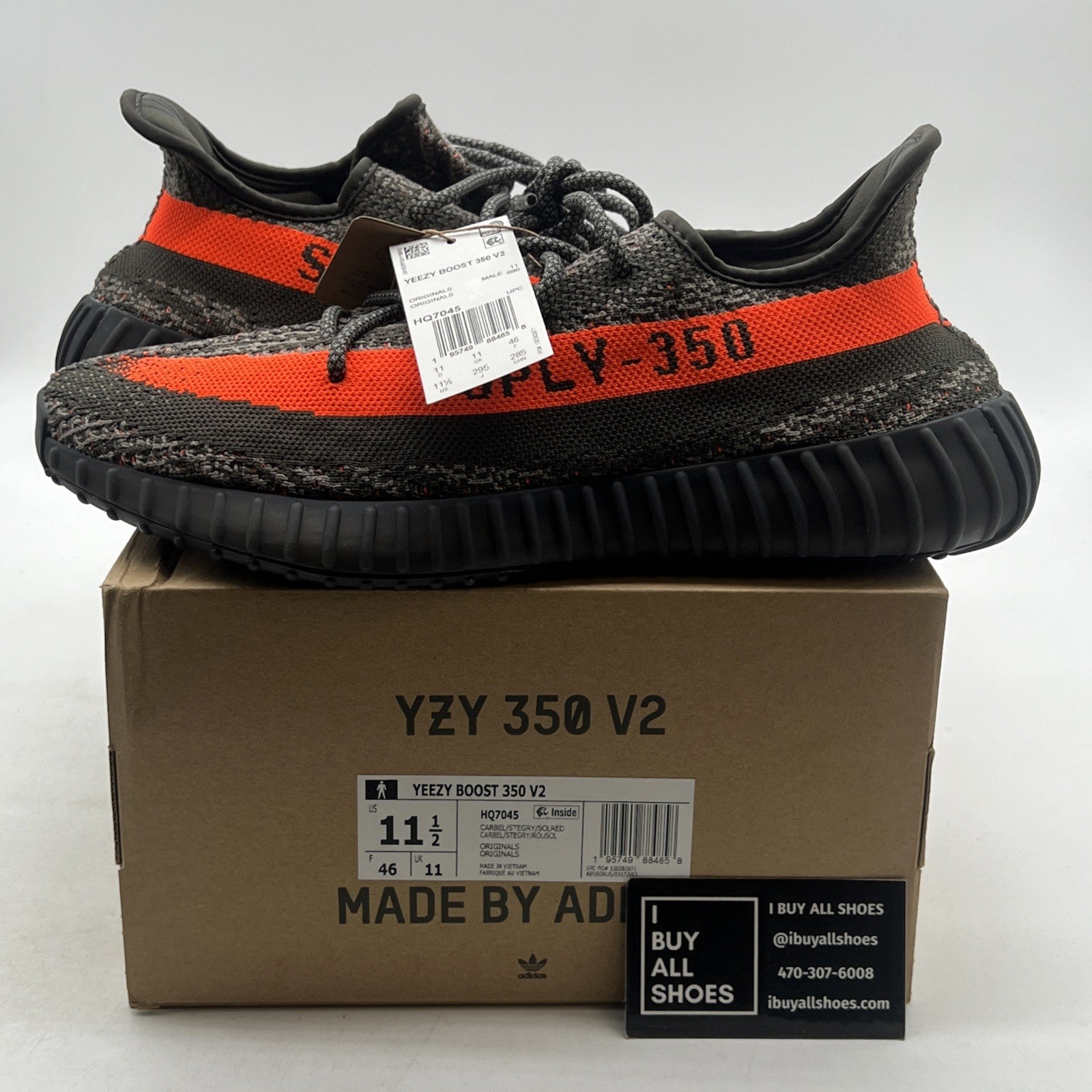 Size 11.5 - adidas Yeezy Boost 350 V2 Low Carbon Beluga (HQ7045)